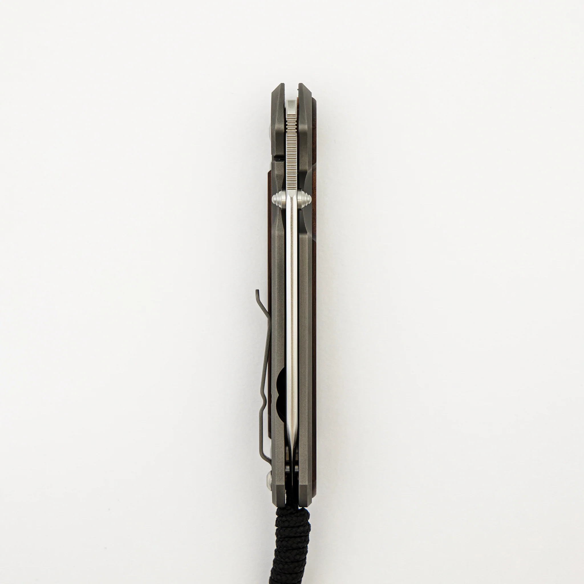 Large Sebenza 31 Macassar Ebony Inlay - Insingo CPM MagnaCut Blade - Silver Double Thumb Lugs - Image 33