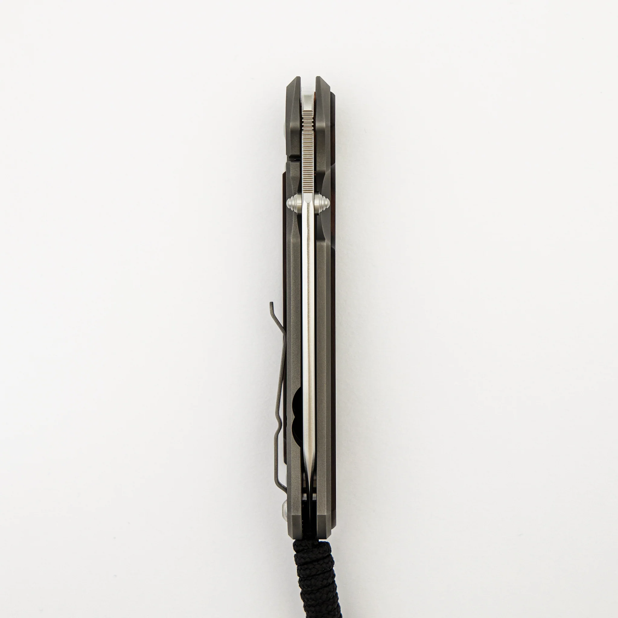 Large Sebenza 31 Macassar Ebony Inlay - Insingo CPM MagnaCut Blade - Silver Double Thumb Lugs - Image 40
