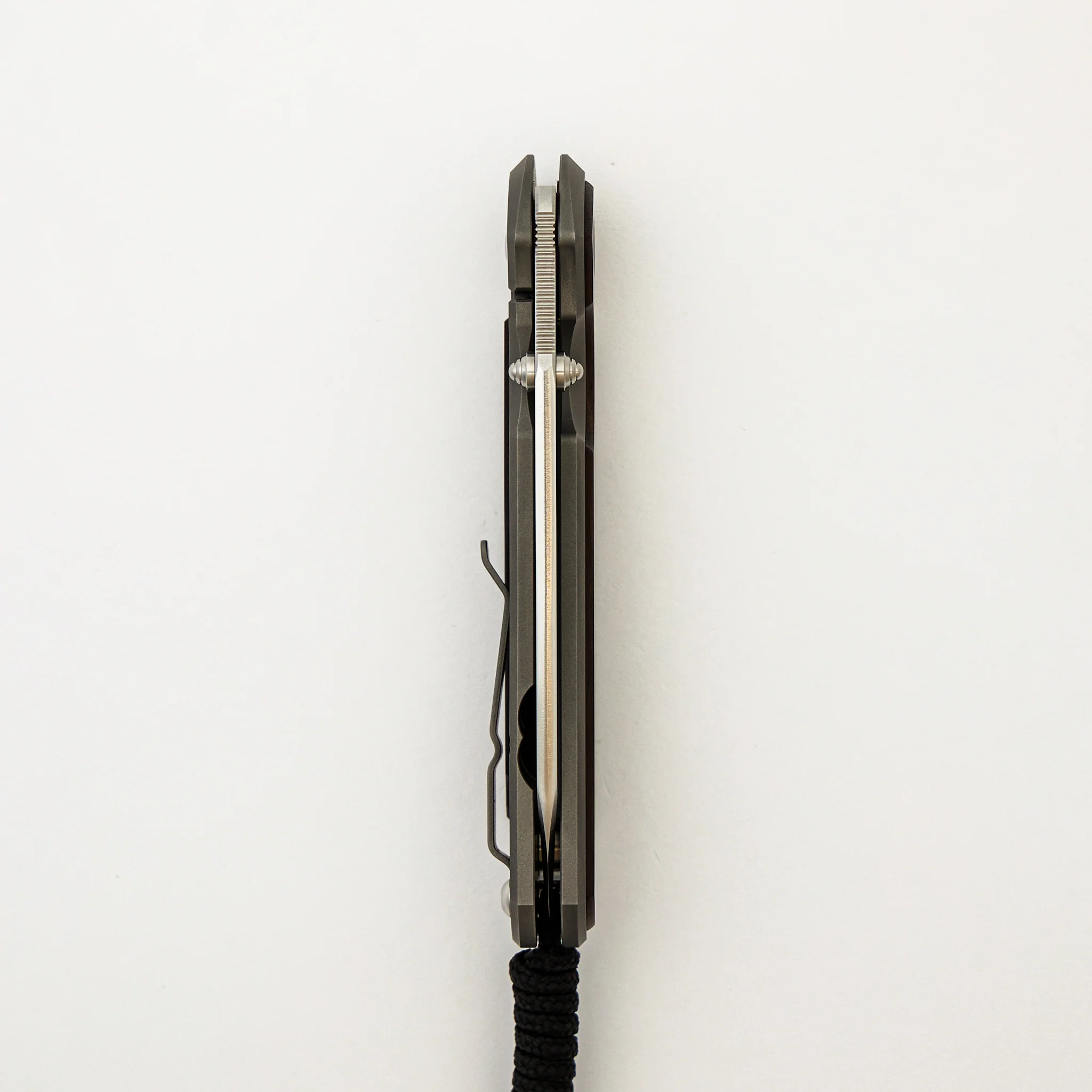Large Sebenza 31 Macassar Ebony Inlay - Insingo CPM MagnaCut Blade - Silver Double Thumb Lugs - Image 5