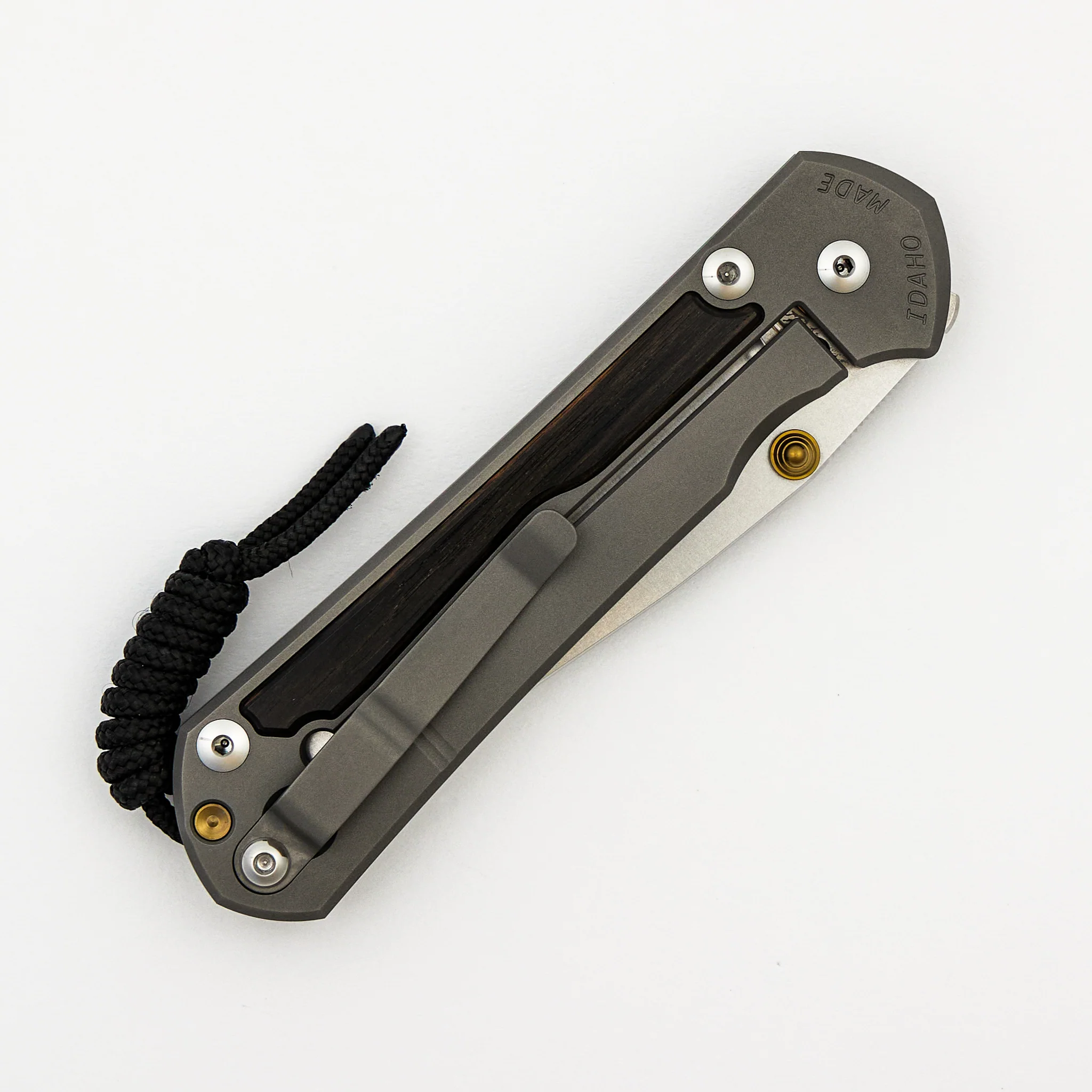 Large Sebenza 31 Macassar Inlay - CPM MagnaCut Blade - Gold Double Thumb Lugs - Image 11