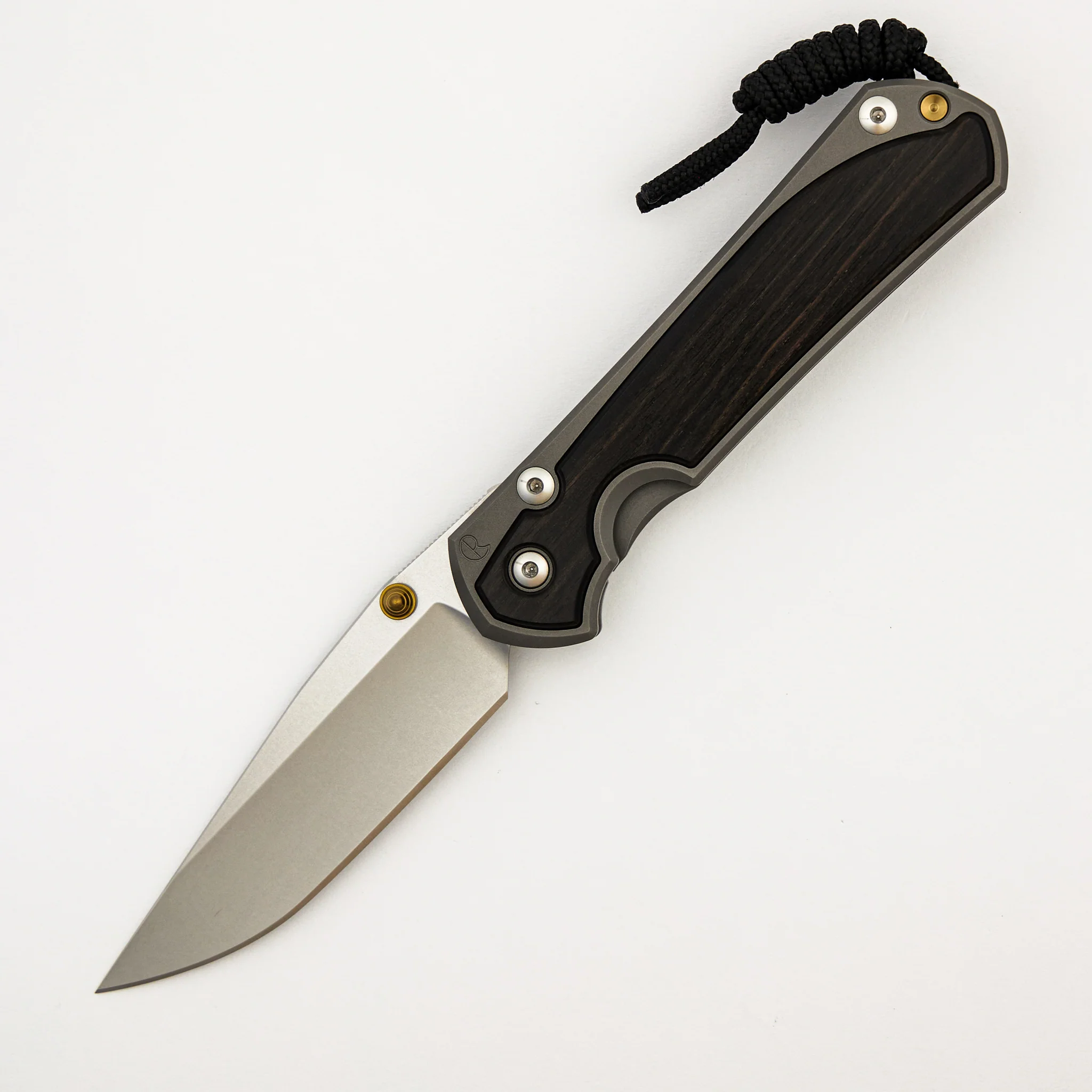 Large Sebenza 31 Macassar Inlay - CPM MagnaCut Blade - Gold Double Thumb Lugs - Image 22