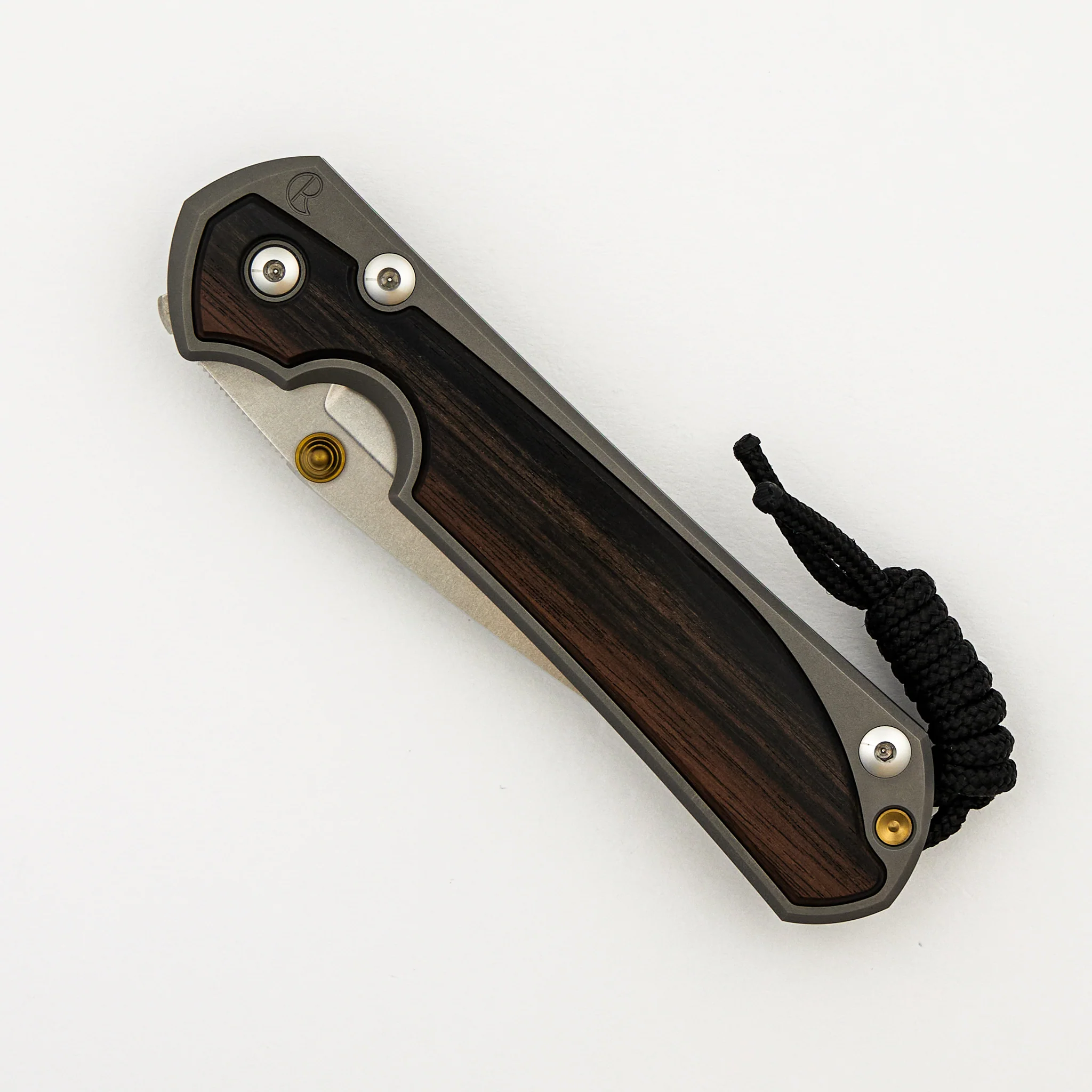 Large Sebenza 31 Macassar Inlay - CPM MagnaCut Blade - Gold Double Thumb Lugs - Image 38