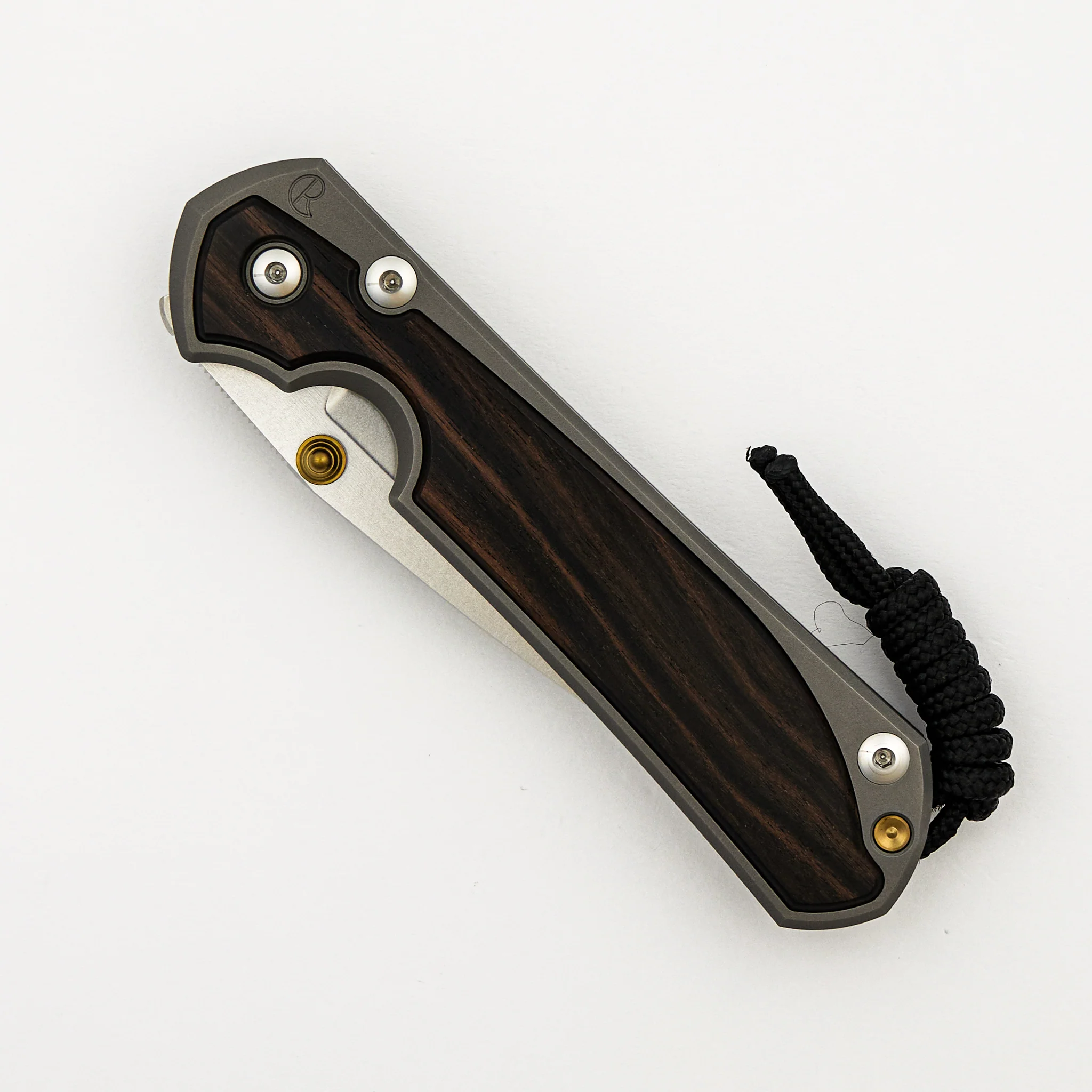 Large Sebenza 31 Macassar Inlay - CPM MagnaCut Blade - Gold Double Thumb Lugs - Image 45