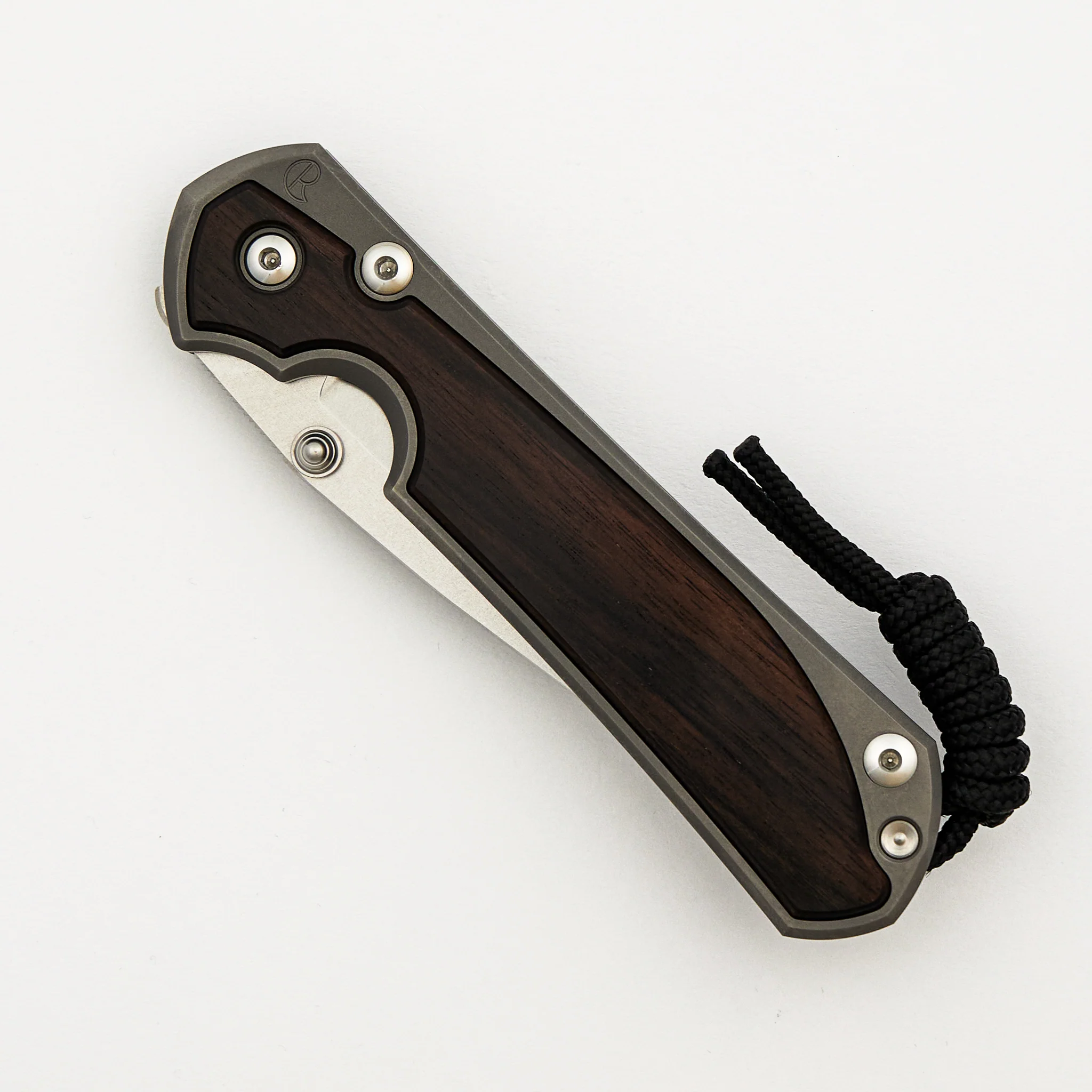 Large Sebenza 31 Macassar Inlay - Drop Point CPM MagnaCut Blade - Silver Double Thumb Lugs - Image 10