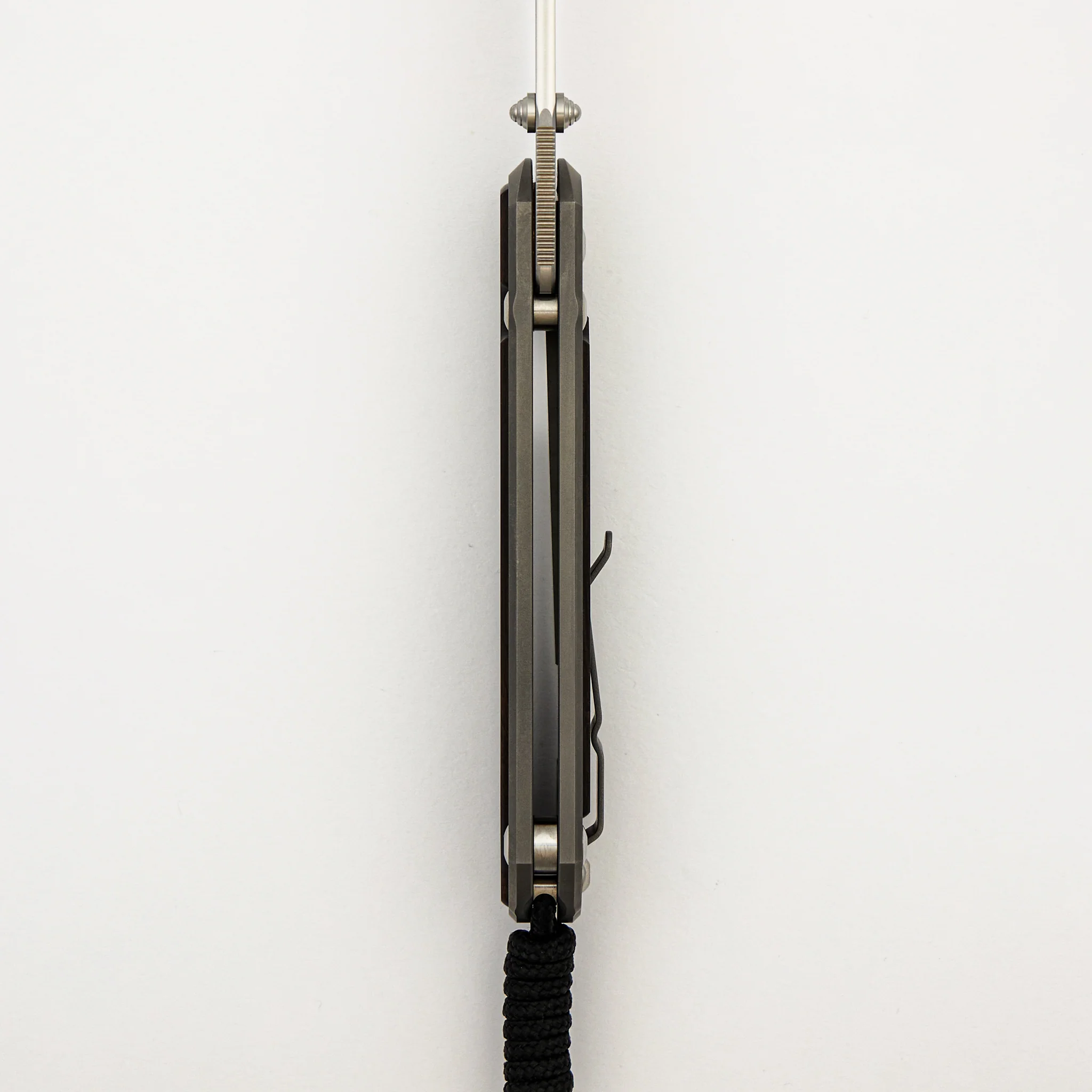 Large Sebenza 31 Macassar Inlay - Drop Point CPM MagnaCut Blade - Silver Double Thumb Lugs - Image 14