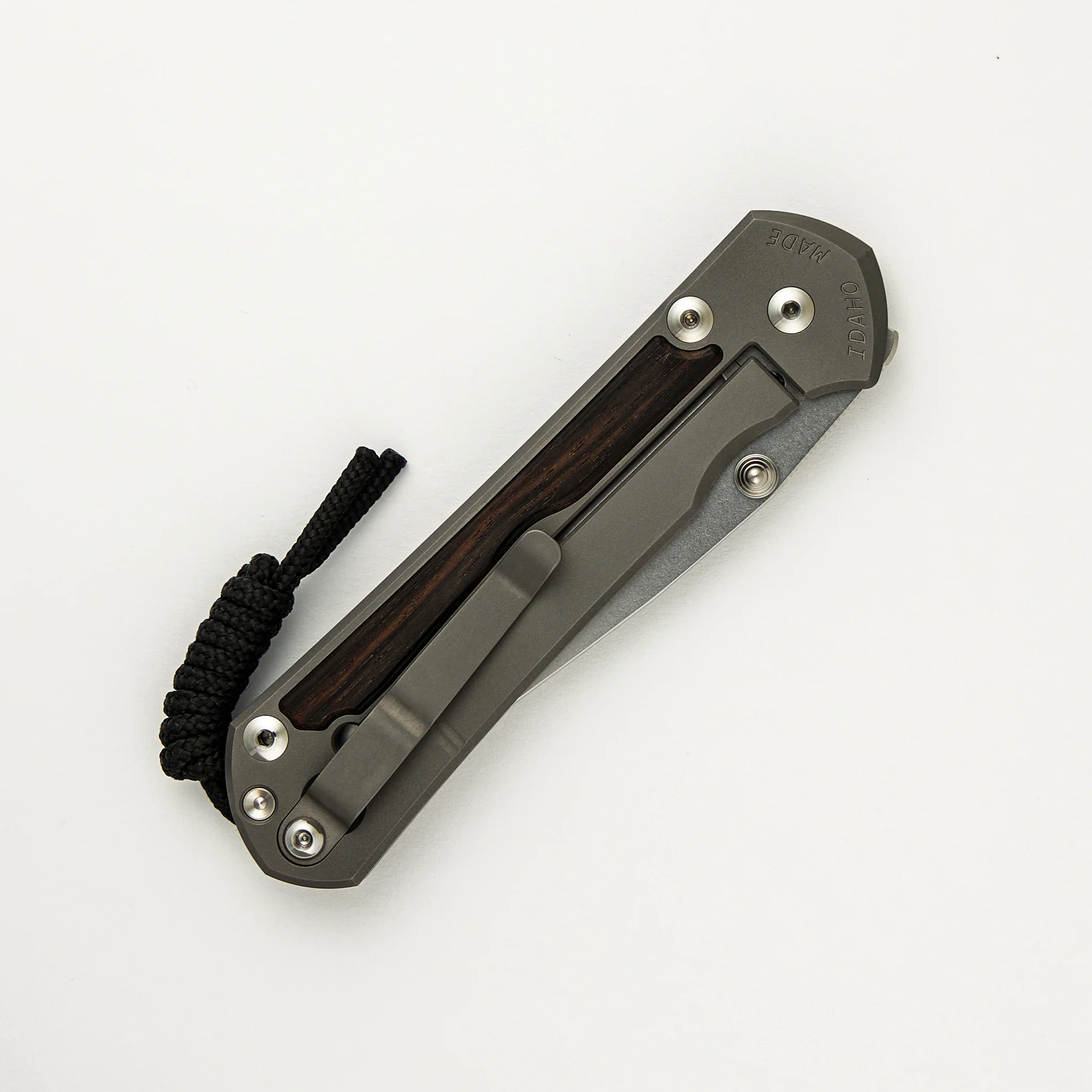 Large Sebenza 31 Macassar Inlay - Drop Point CPM MagnaCut Blade - Silver Double Thumb Lugs - Image 18