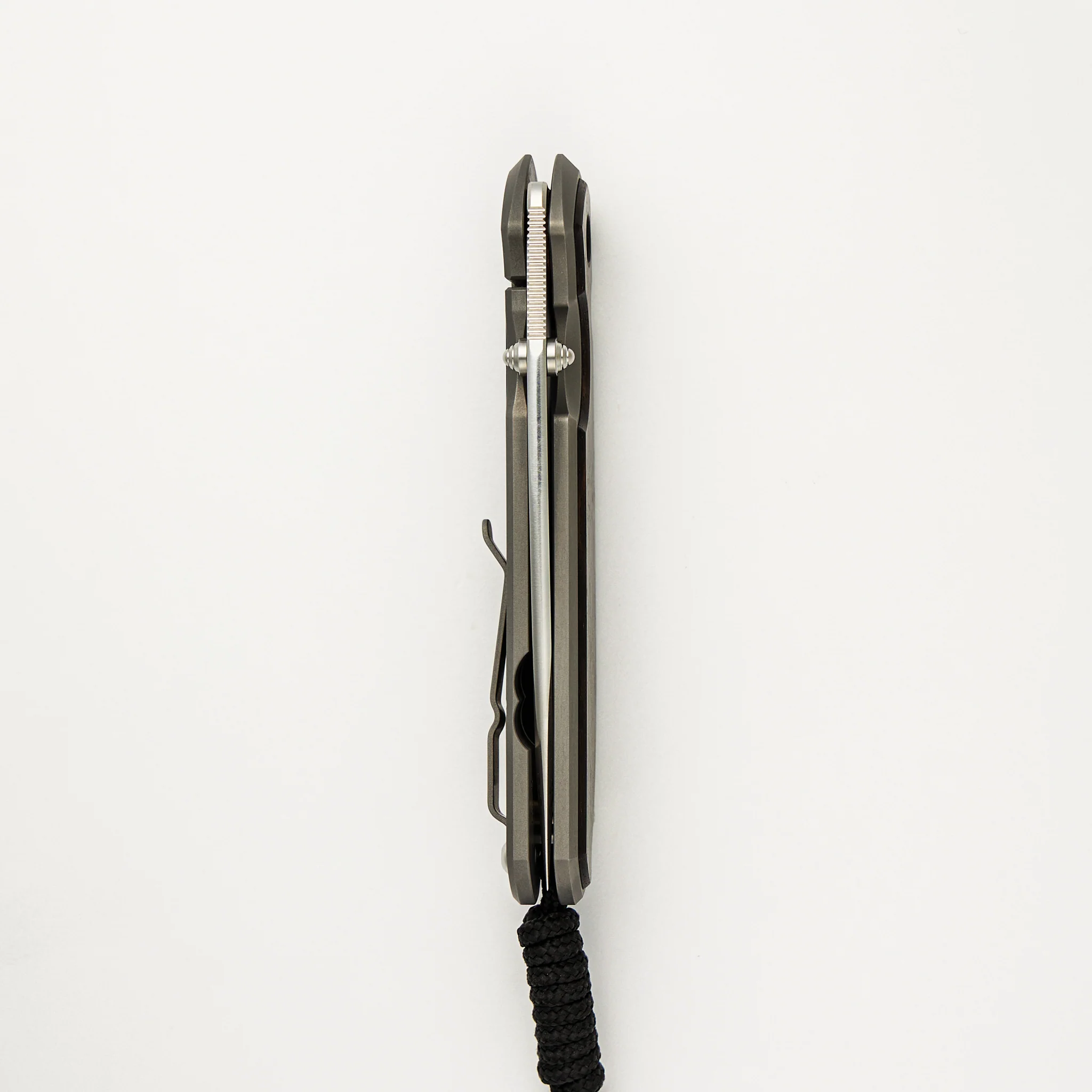 Large Sebenza 31 Macassar Inlay - Drop Point CPM MagnaCut Blade - Silver Double Thumb Lugs - Image 19