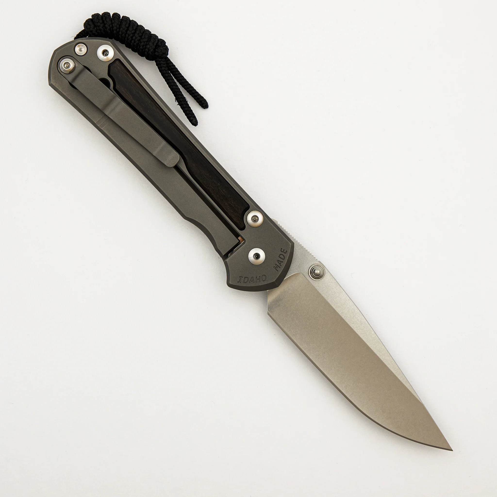 Large Sebenza 31 Macassar Inlay - Drop Point CPM MagnaCut Blade - Silver Double Thumb Lugs - Image 23