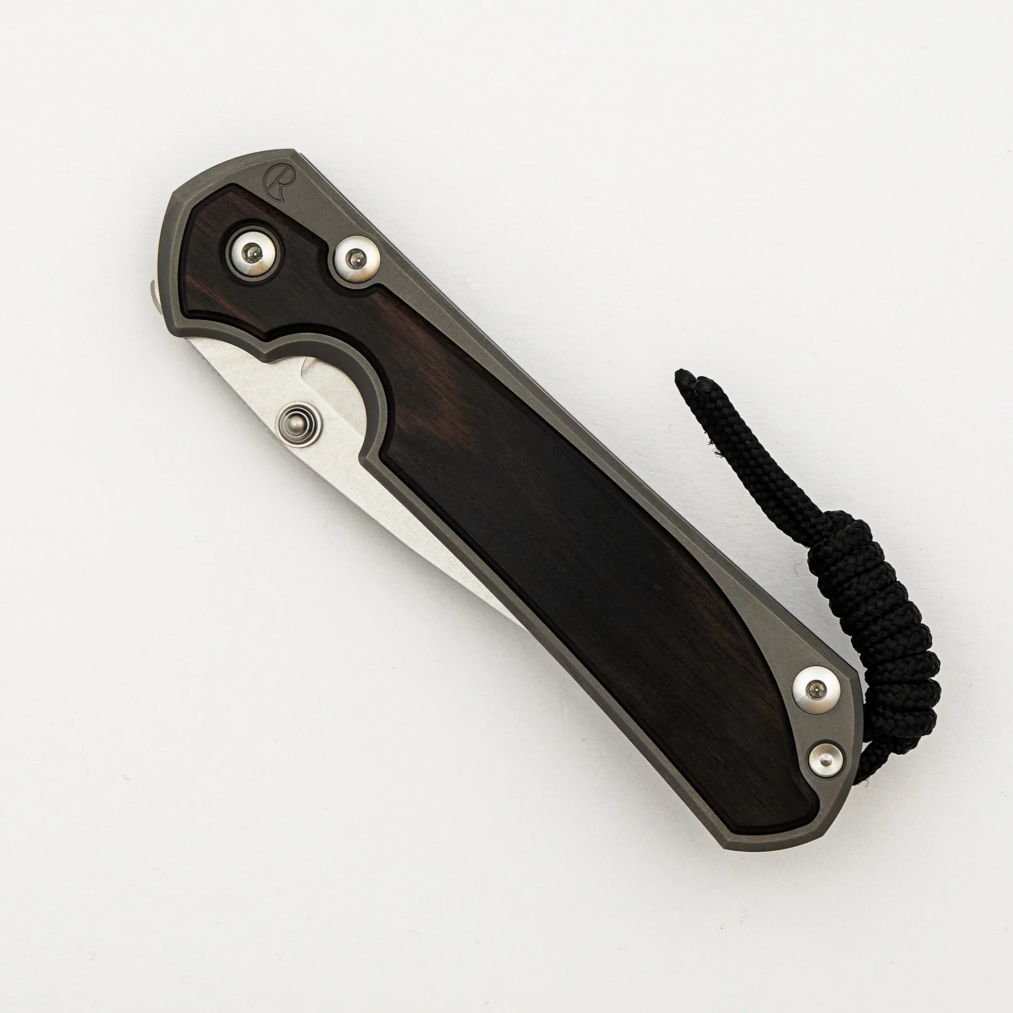 Large Sebenza 31 Macassar Inlay - Drop Point CPM MagnaCut Blade - Silver Double Thumb Lugs - Image 24