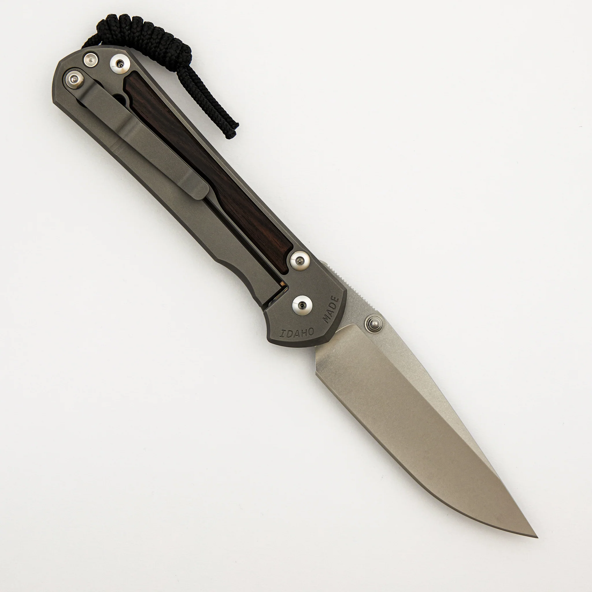 Large Sebenza 31 Macassar Inlay - Drop Point CPM MagnaCut Blade - Silver Double Thumb Lugs - Image 9
