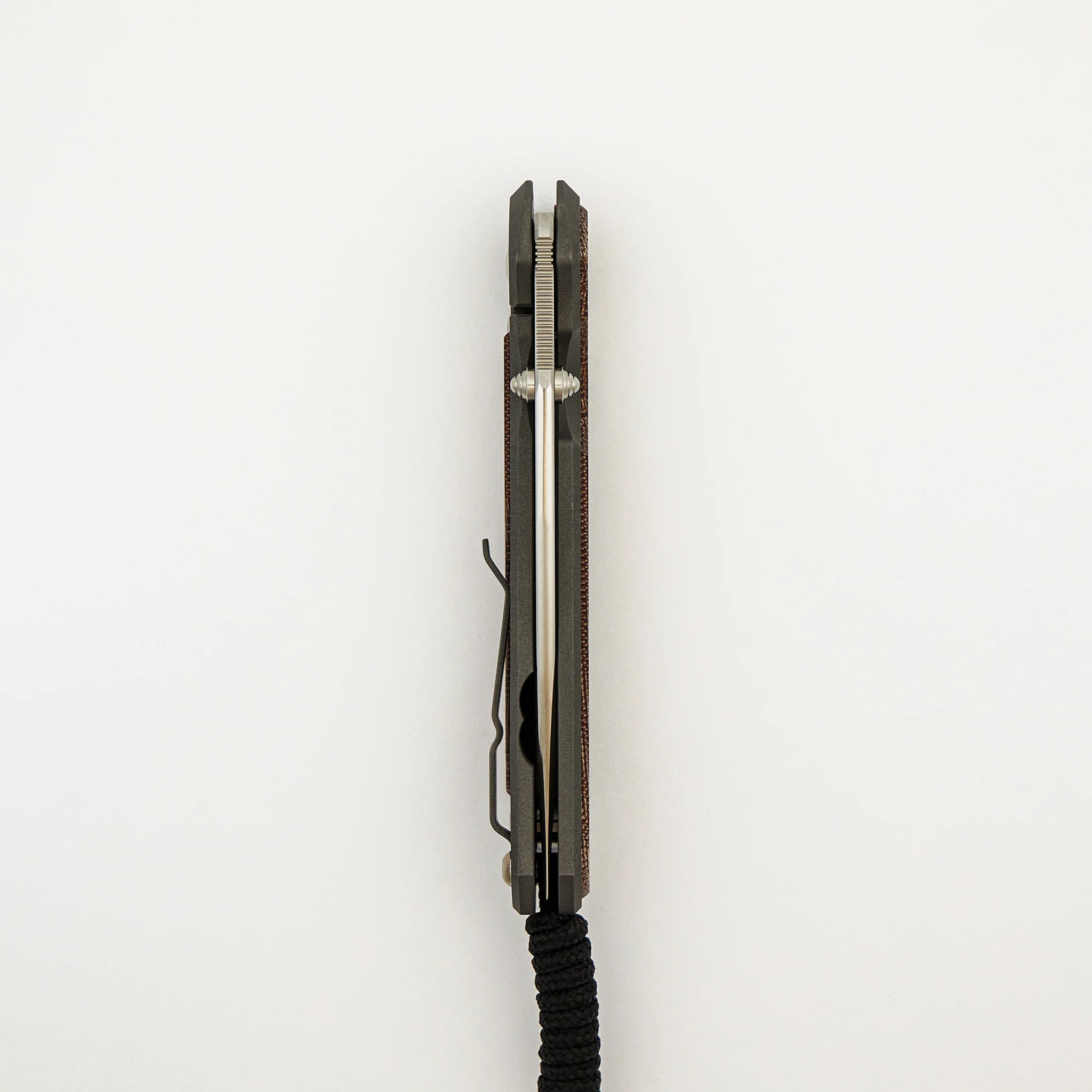Large Sebenza 31 - Natural Canvas Micarta Inlay - Polished CPM MagnaCut Blade - Silver Double Thumb Lugs - Image 5