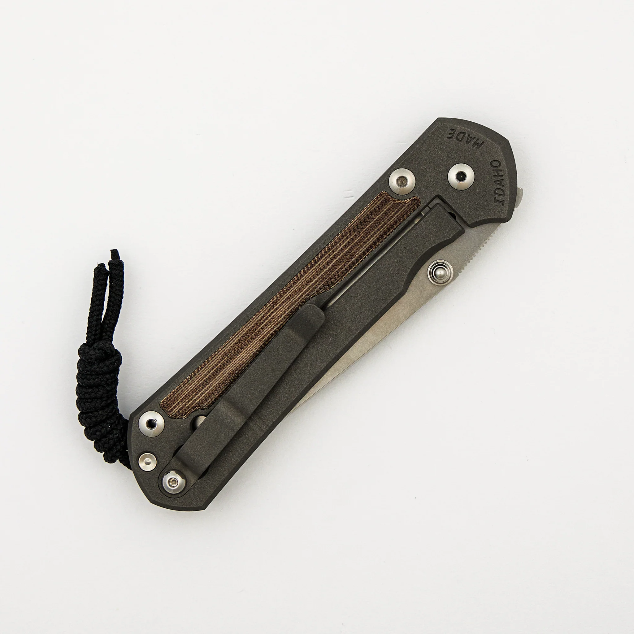 Large Sebenza 31 - Natural Canvas Micarta Inlay - Tanto CPM MagnaCut Blade - Silver Double Thumb Lugs - Image 4