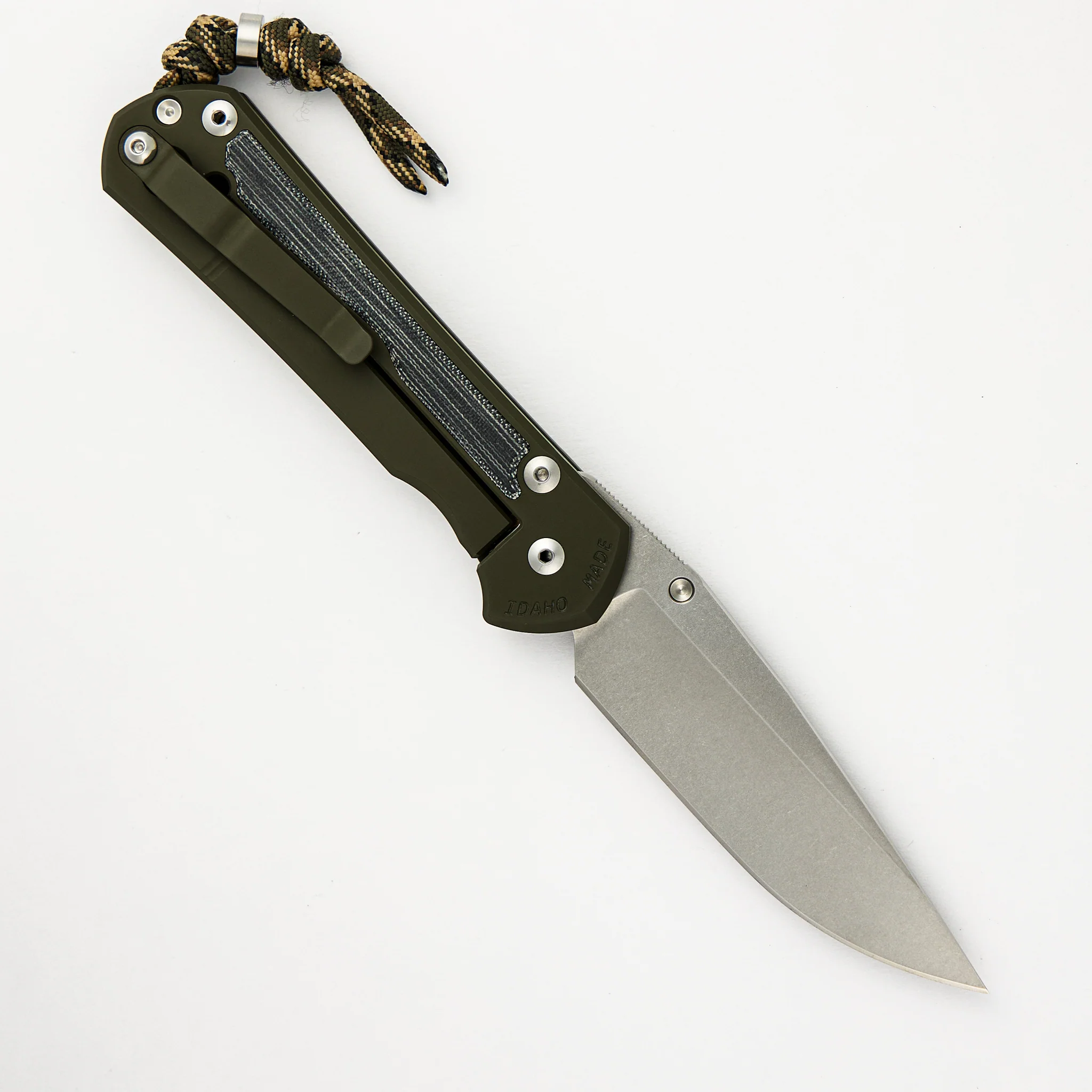 Large Sebenza 31 - OD Green Cerakote / Black Canvas Micarta - Drop Point CPM MagnaCut - Image 2