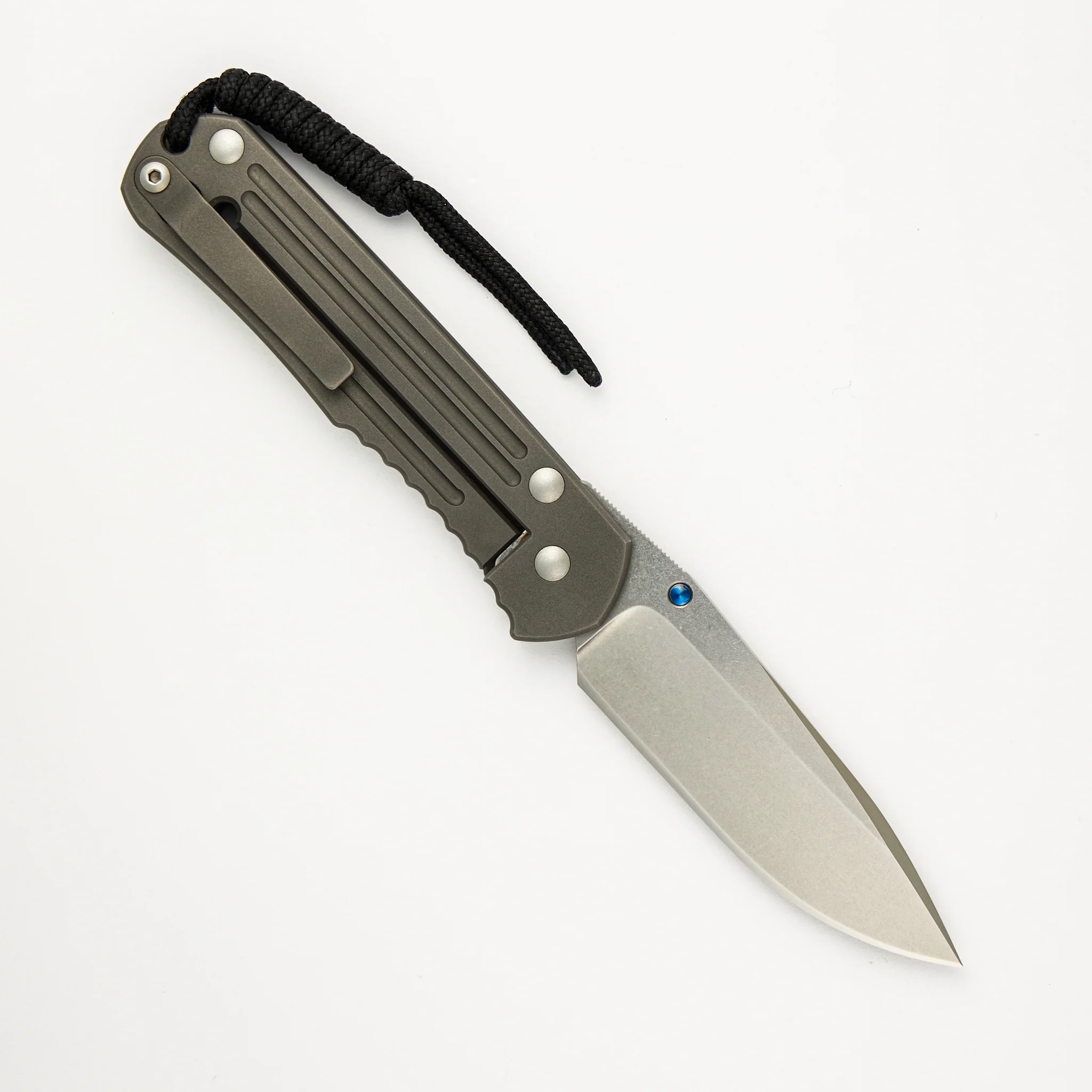 Large Sebenza Classic LDC9 - Drop Point BG-42 Blade - Blue Single Thumb Lug - Image 2
