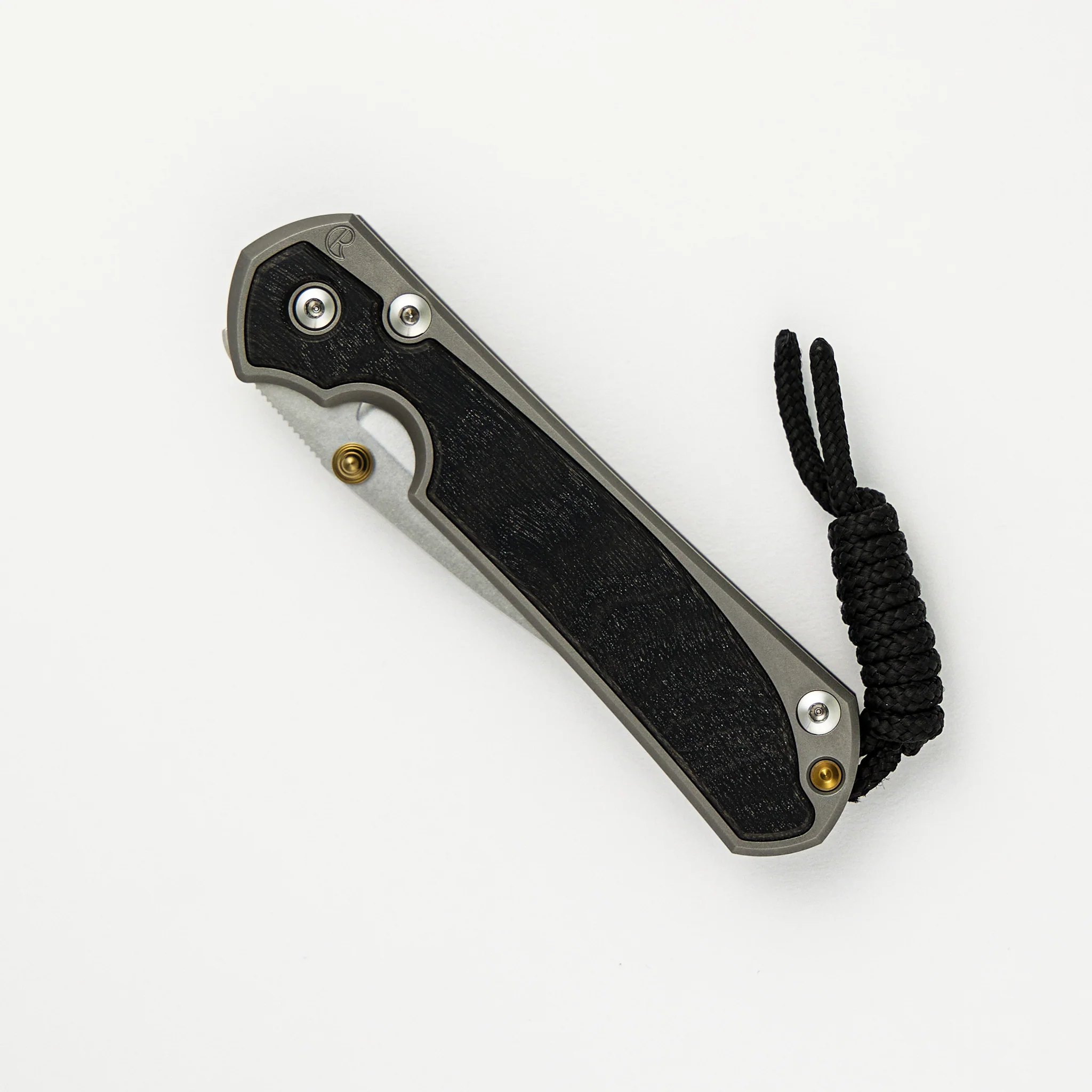 Small Sebenza 31 Bog Oak Inlay - CPM MagnaCut Blade - Gold Double Thumb Lugs - Image 3