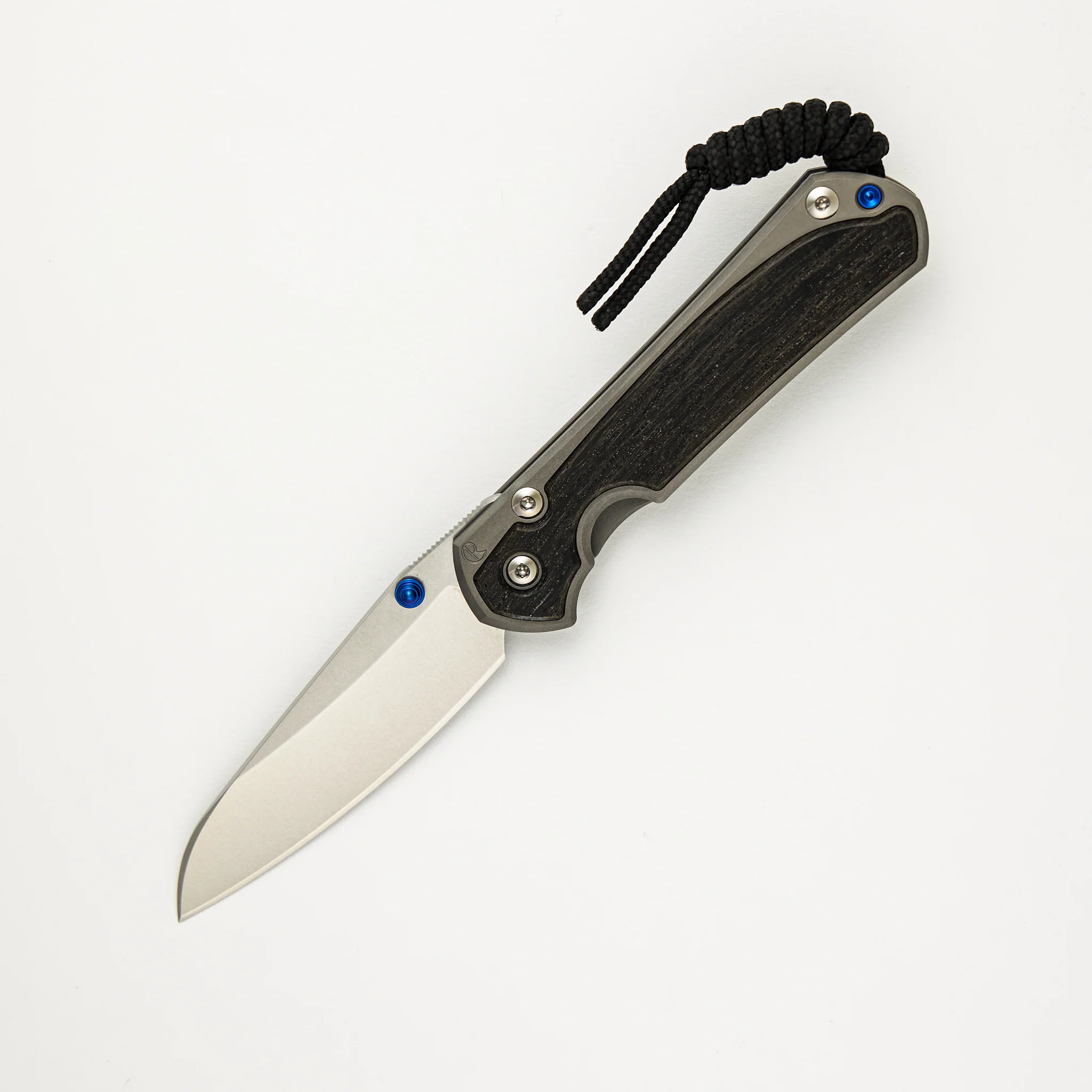 Small Sebenza 31 Bog Oak Inlay - Insingo CPM MagnaCut Blade - Blue Double Thumb Lugs - Image 8