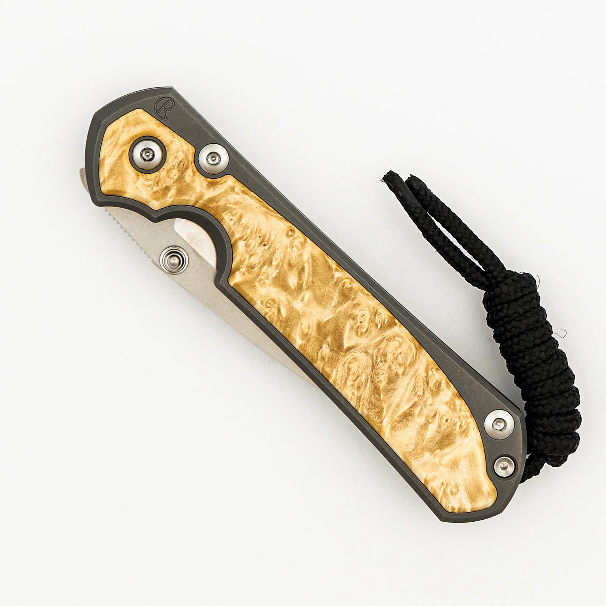 Small Sebenza 31 Box Elder Inlay - CPM MagnaCut Blade - Silver Double Thumb Lugs - Image 10