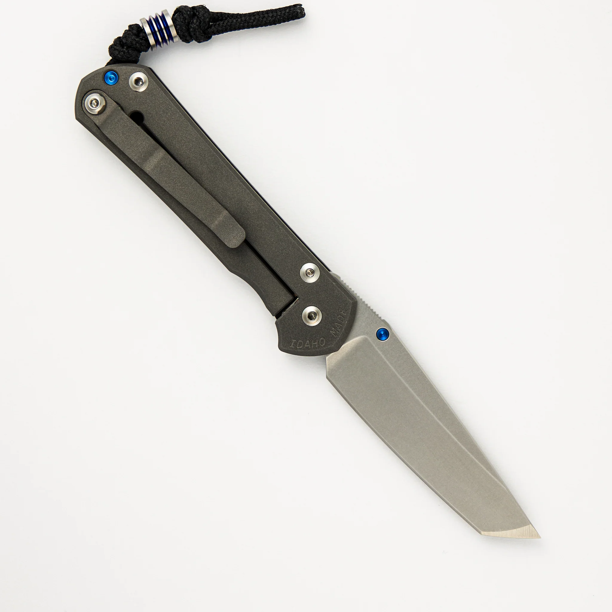 Small Sebenza 31 - Carbon Fiber Front - Tanto CPM MagnaCut Blade - Blue Single Lug - Image 2