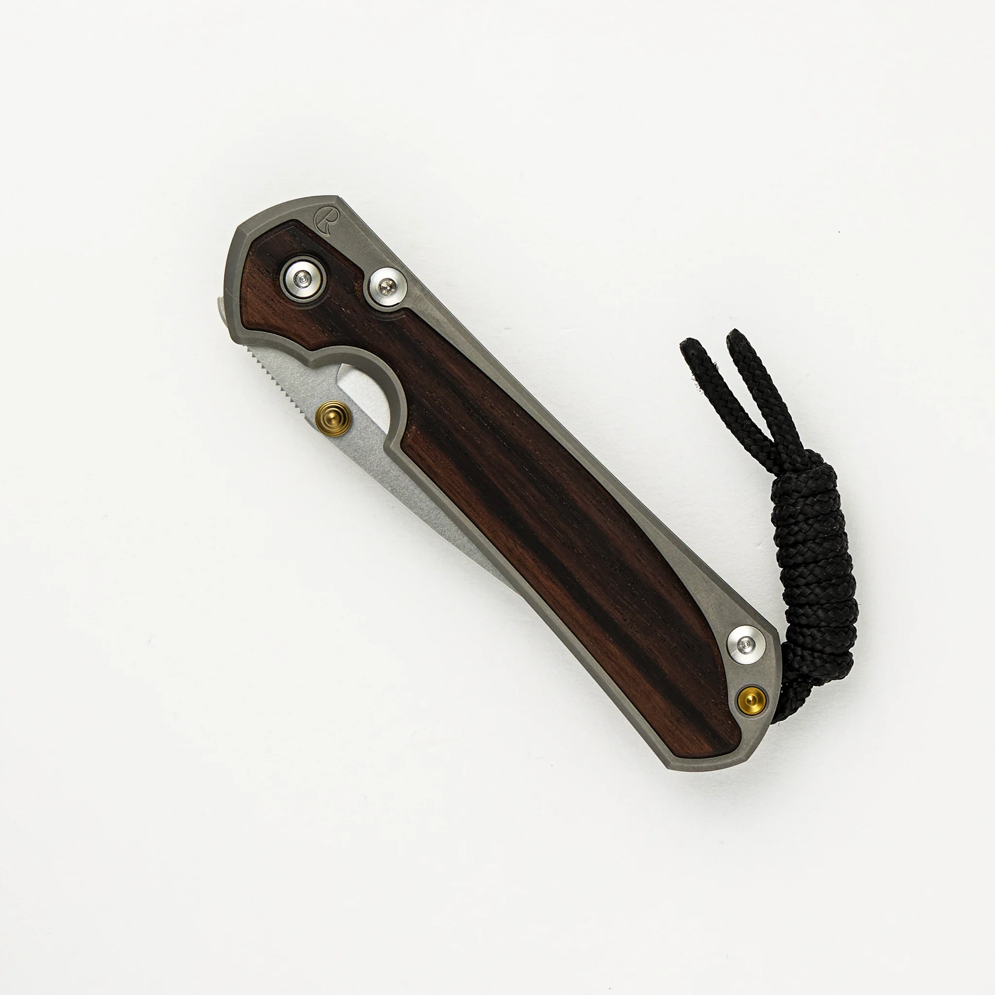 Small Sebenza 31 Macassar Ebony Inlay - CPM MagnaCut Blade - Gold Double Thumb Lugs - Image 17
