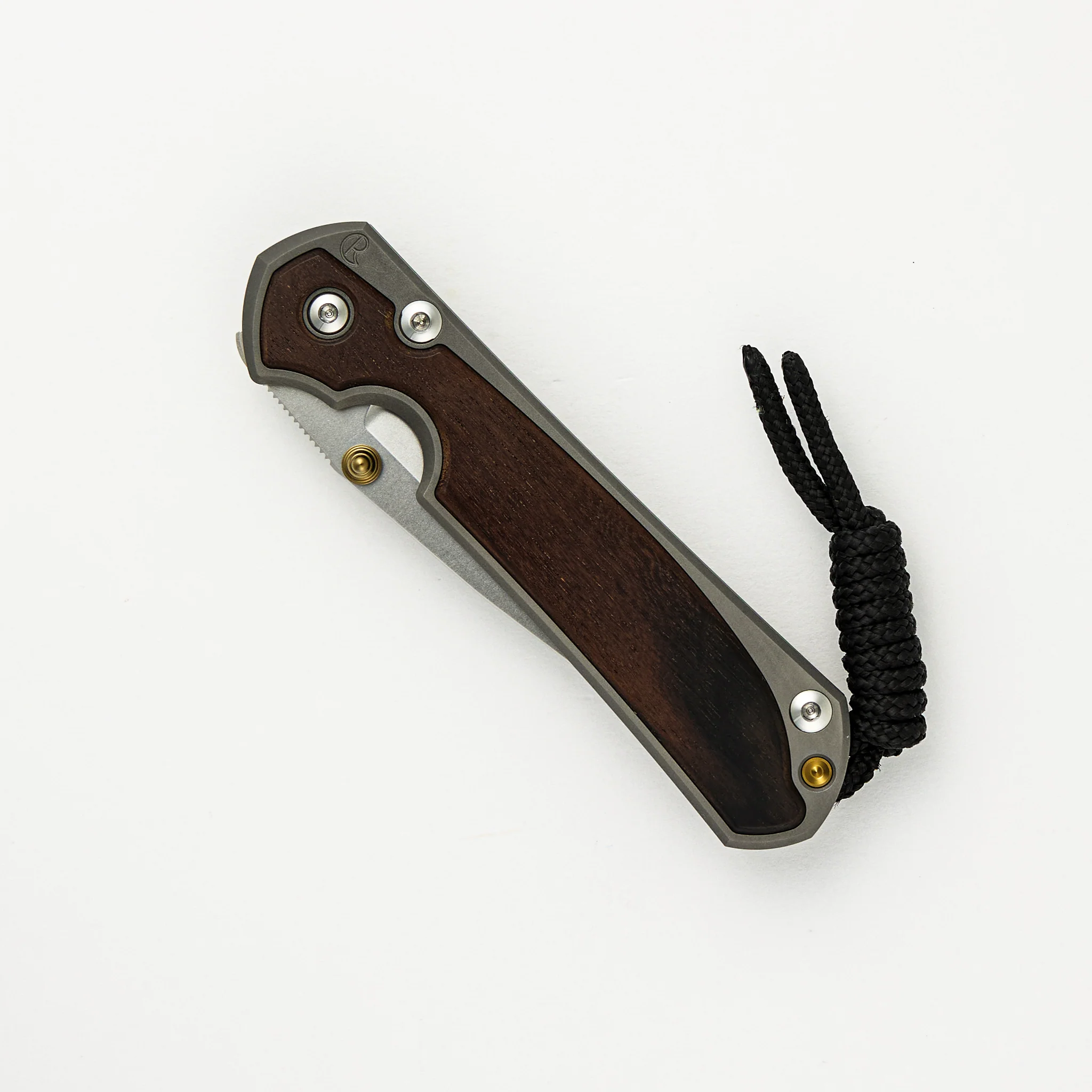 Small Sebenza 31 Macassar Ebony Inlay - CPM MagnaCut Blade - Gold Double Thumb Lugs - Image 3