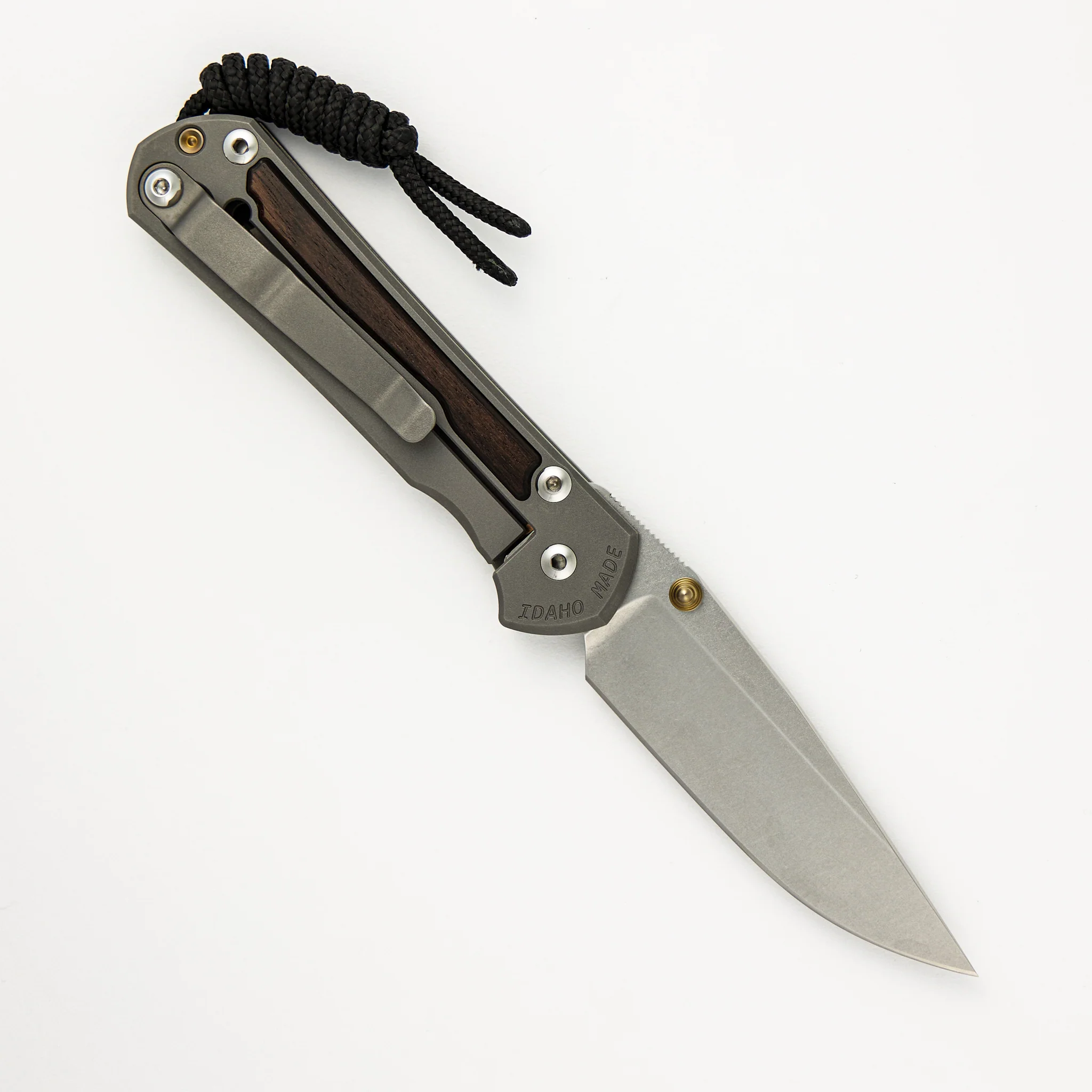 Small Sebenza 31 Macassar Ebony Inlay - CPM MagnaCut Blade - Gold Double Thumb Lugs - Image 9