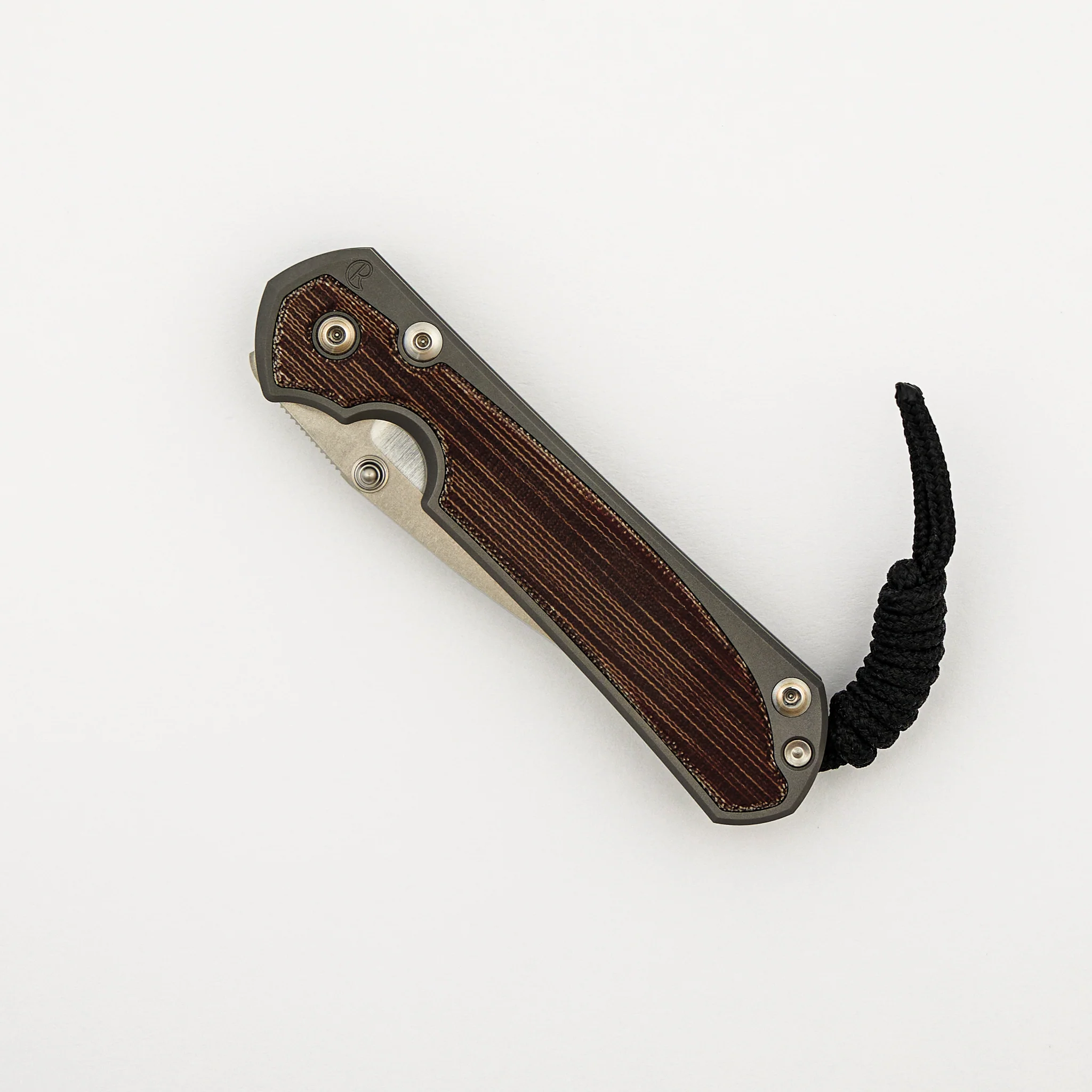 Small Sebenza 31 - Natural Canvas Micarta Inlay - Drop Point Polished CPM MagnaCut Blade - Glass Blasted - Silver Double Thumb Lugs - Image 3