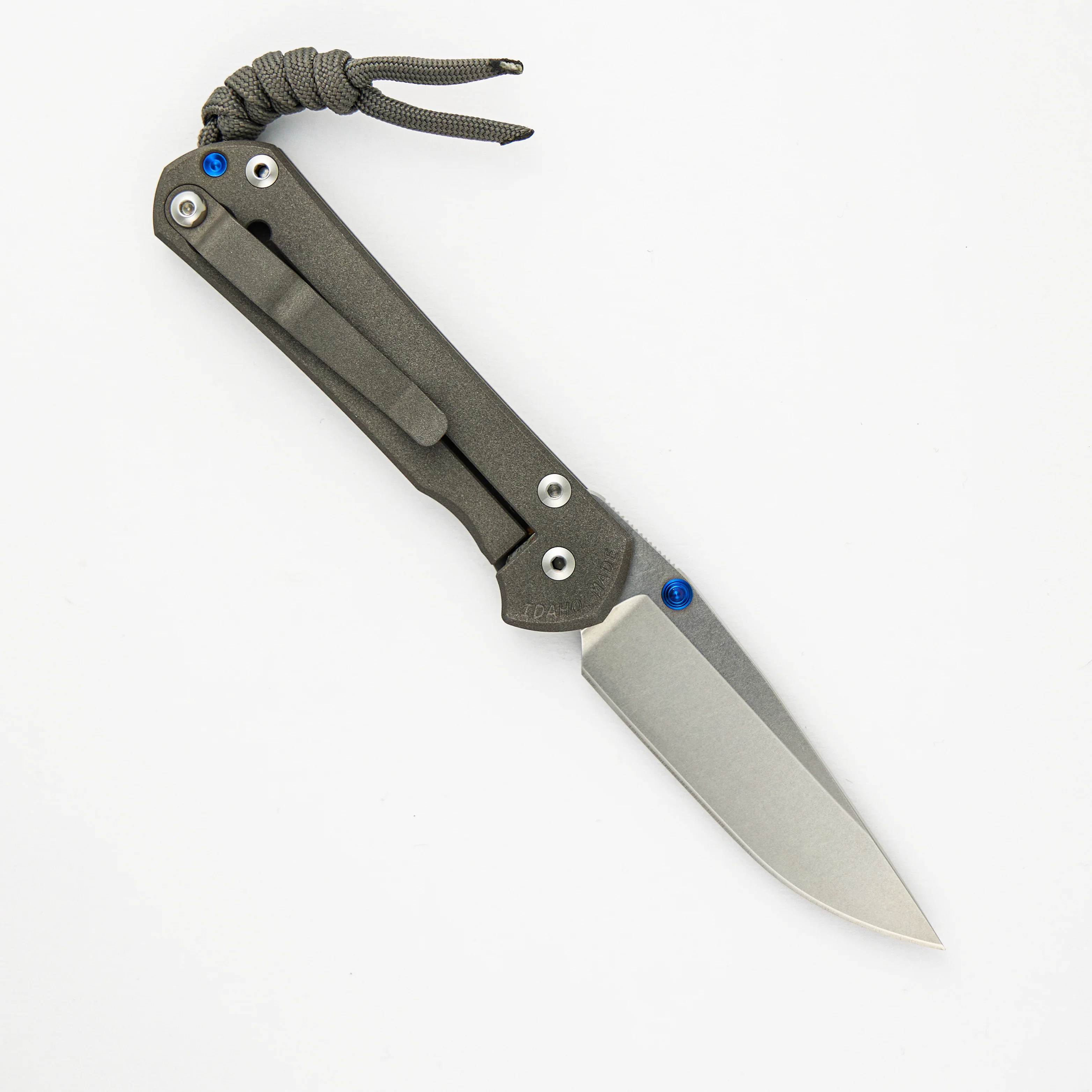 Small Sebenza 31 Prometheus Design Werx Drop Point CPM MagnaCut "Line" Charcoal Lanyard - Image 2