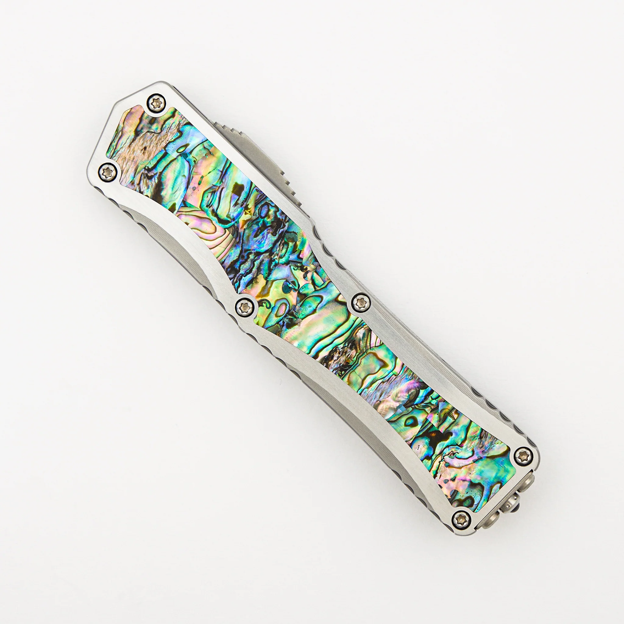 Colossus - D/E High Polish - Stainless Steel Handle w/ Abalone Inlays S/N 005 - Image 3