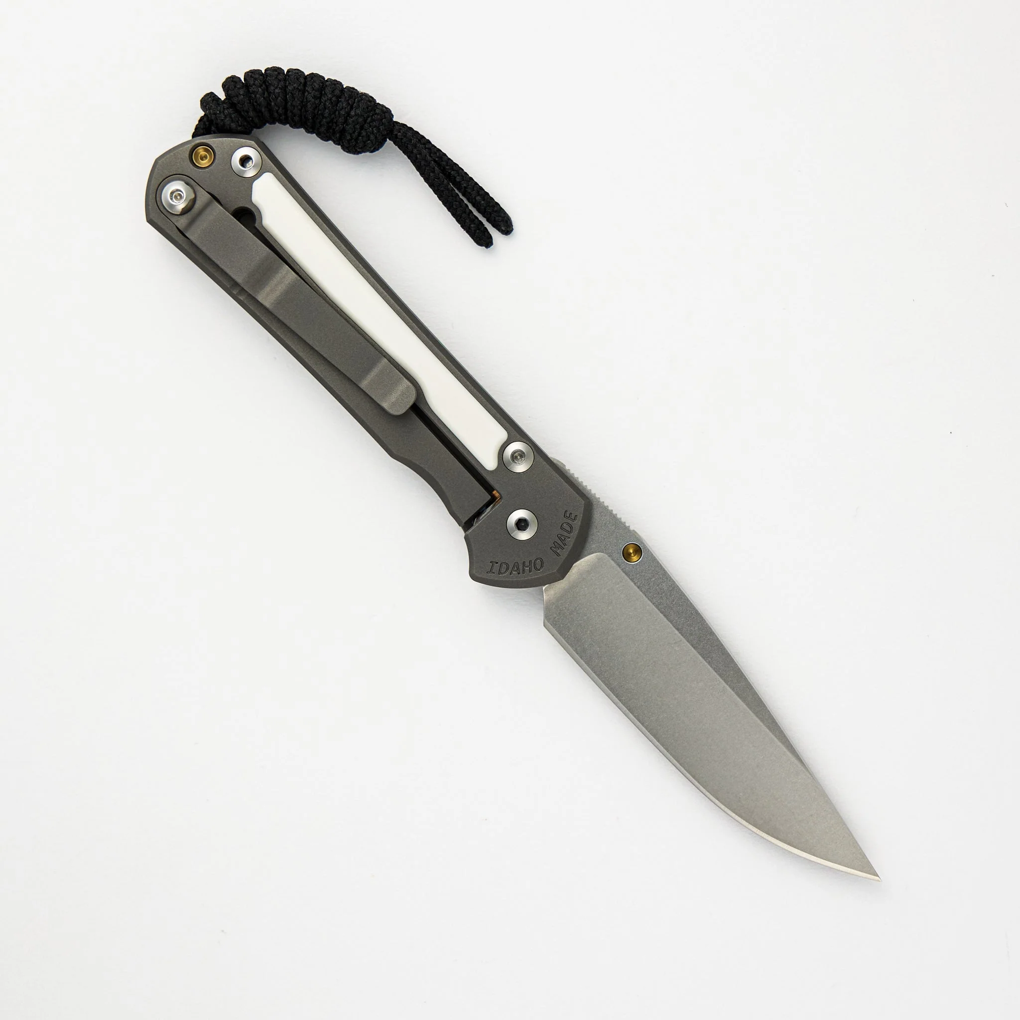 Small Sebeza 31 - Elforyn Inlays - Drop Point CPM MagnaCut Blade - Gold Single Lug - Image 2