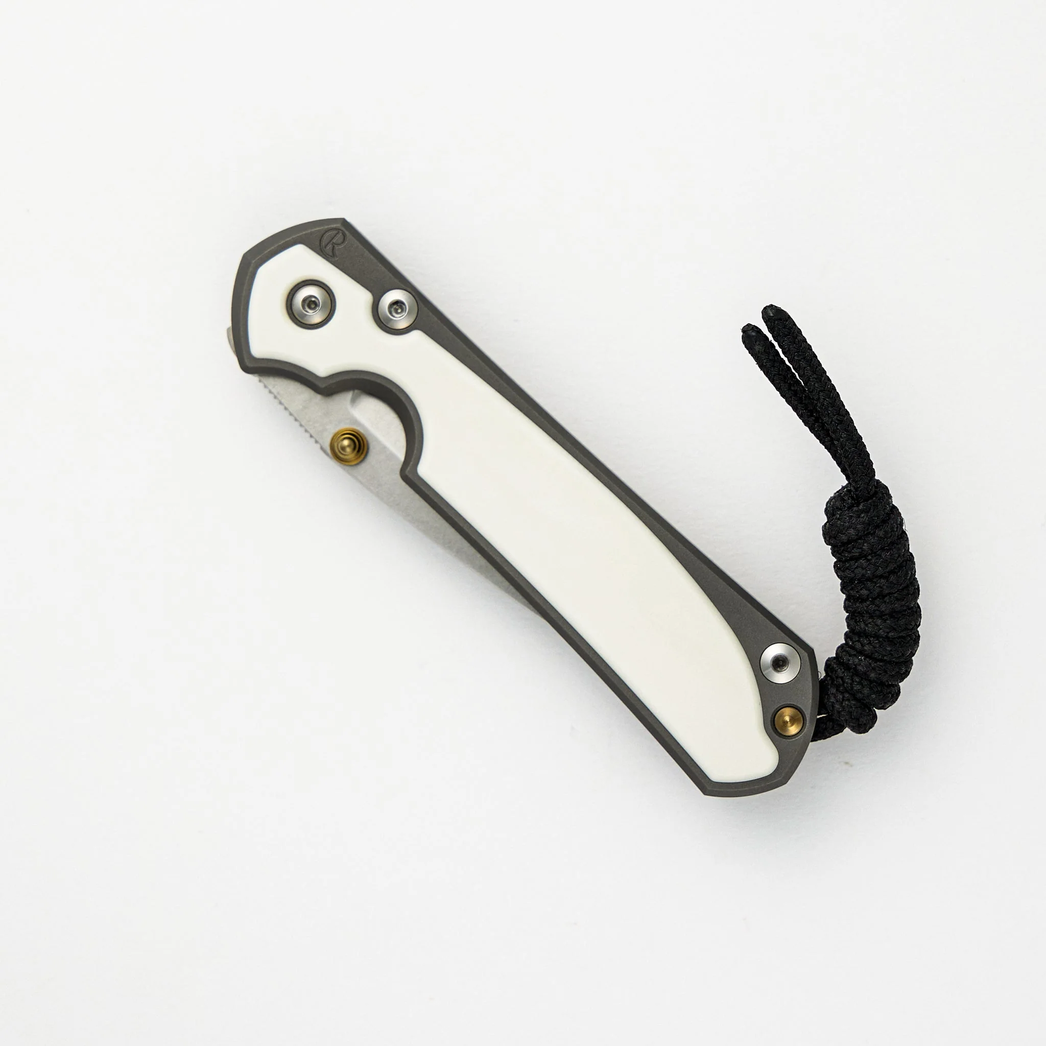 Small Sebeza 31 - Elforyn Inlays - Drop Point CPM MagnaCut Blade - Gold Single Lug - Image 3