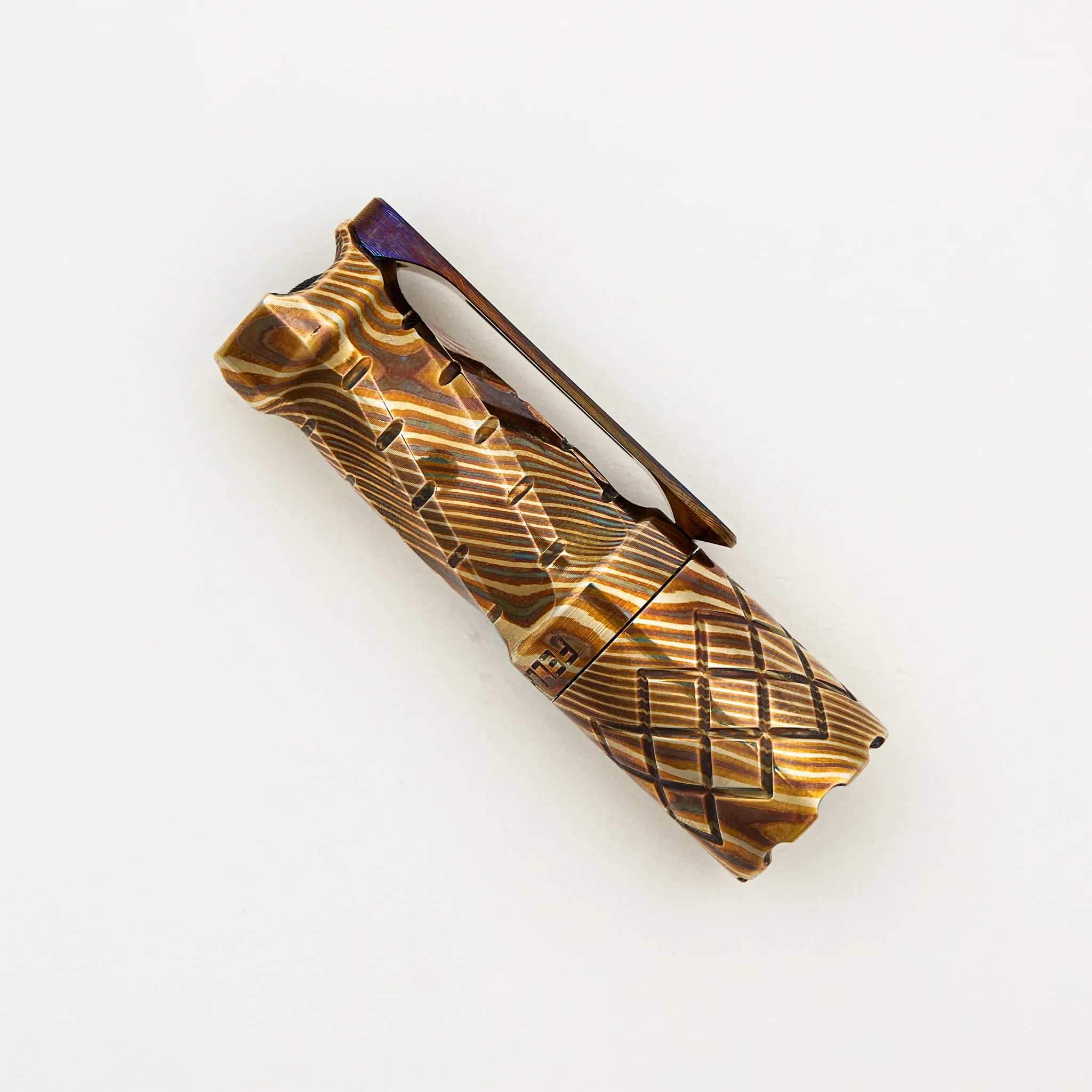 Cptn Axel FTD Flashlight - Mokume Hex/Diamond - Quantum Dragon - Image 2
