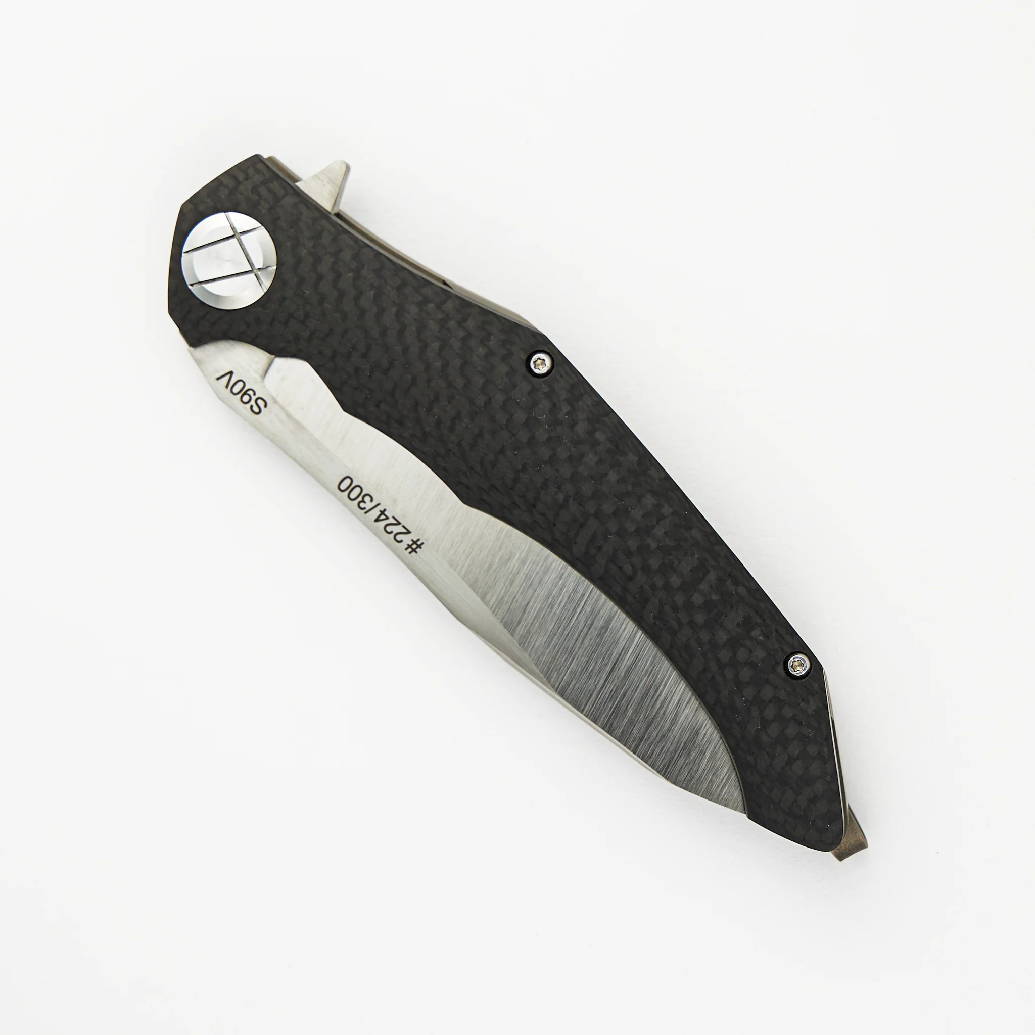 CKF Asymmetric – Titanium/Carbon Fiber Handle – S90V Blade – 224/300 (Alexey Konygin Design) - Image 3