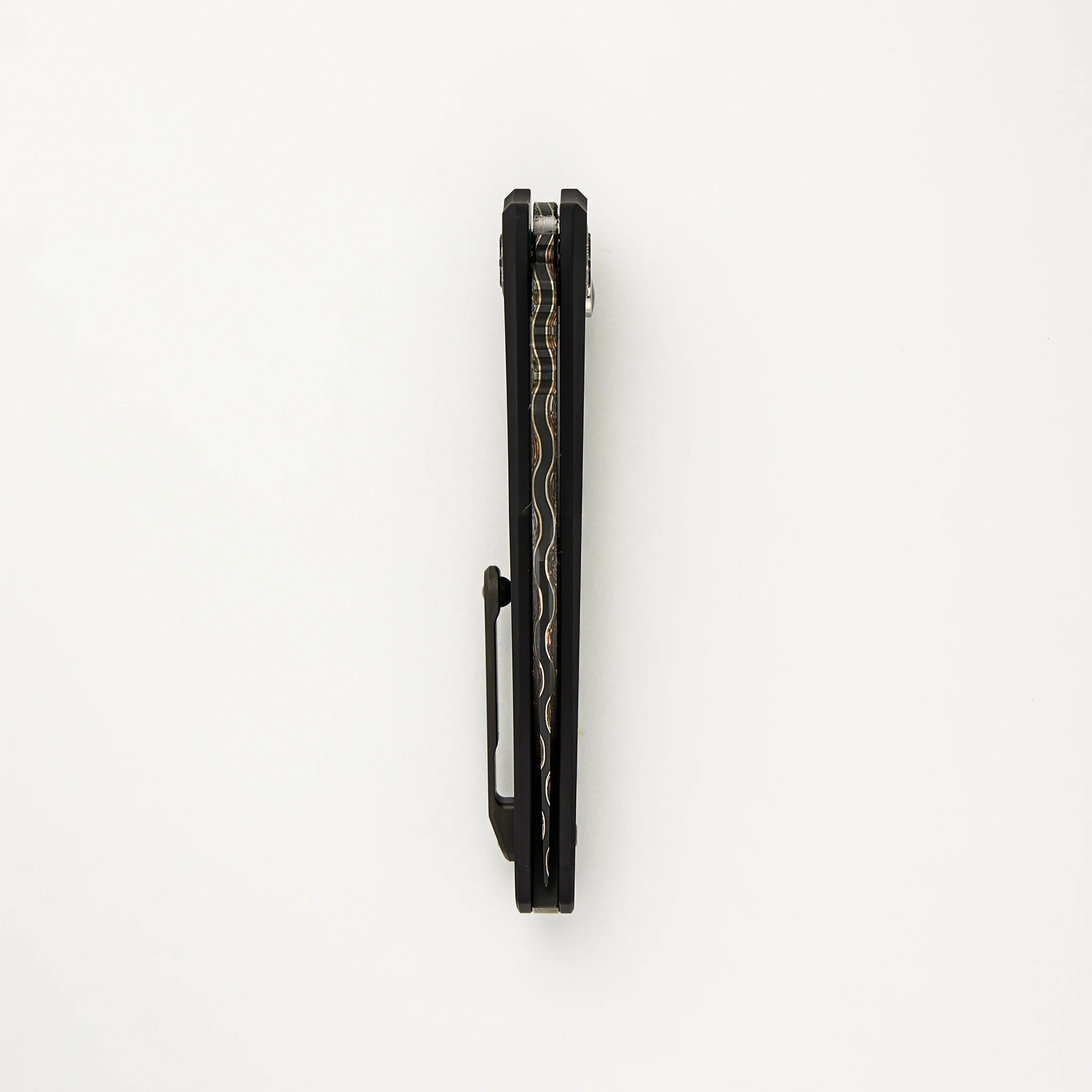 Custom Wraith V4 Manual - Bowie Edge Vegas Forge San Mai - Aluminum/Snake Skin Carbon Fiber Handle - S/N 24 of 25 - Image 5