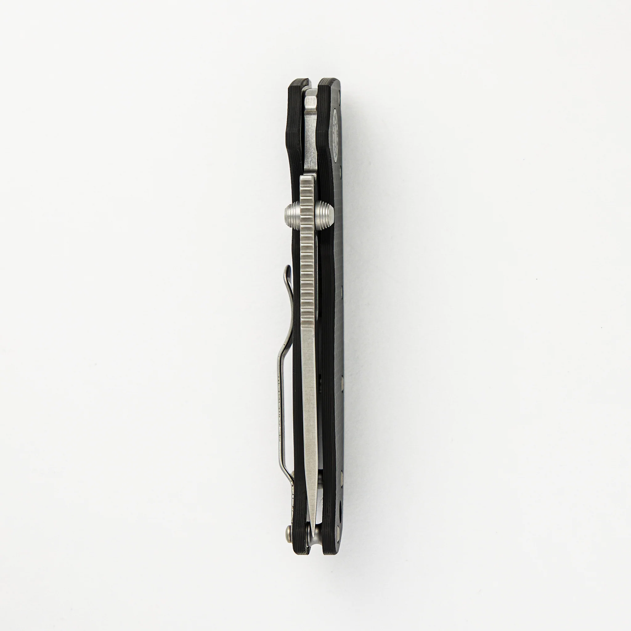 AD20.5 20CV Carbon Fiber Handle Clip Point Stonewash Blade - Image 5