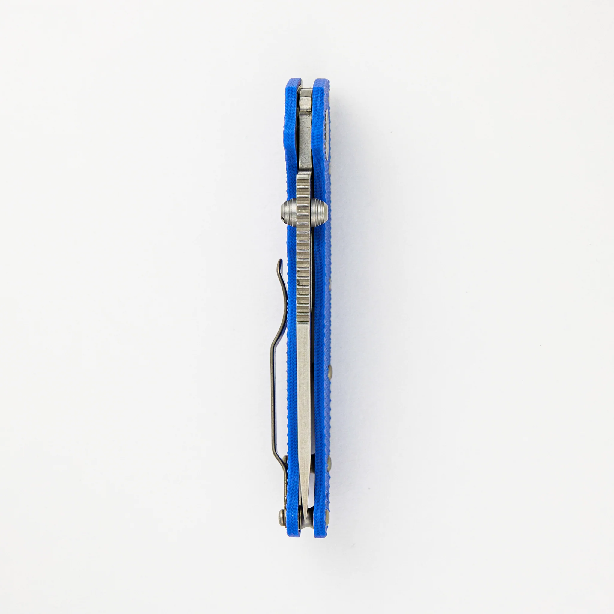 AD20.5 20CV Blue G10 Handle Clip Point Stonewash Blade - Image 5