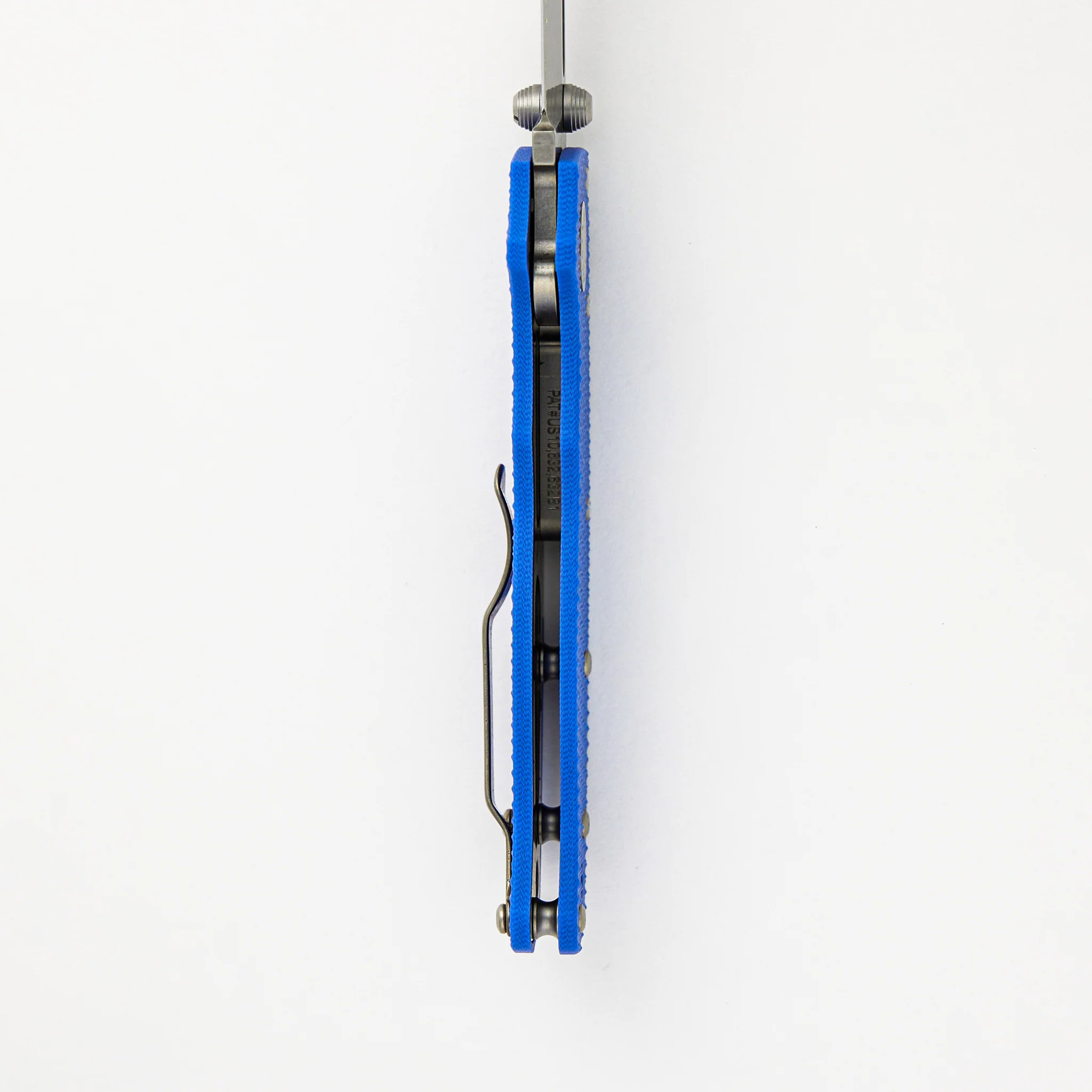 AD20.5 20CV Blue G10 Handle Clip Point Stonewash Blade - Image 6
