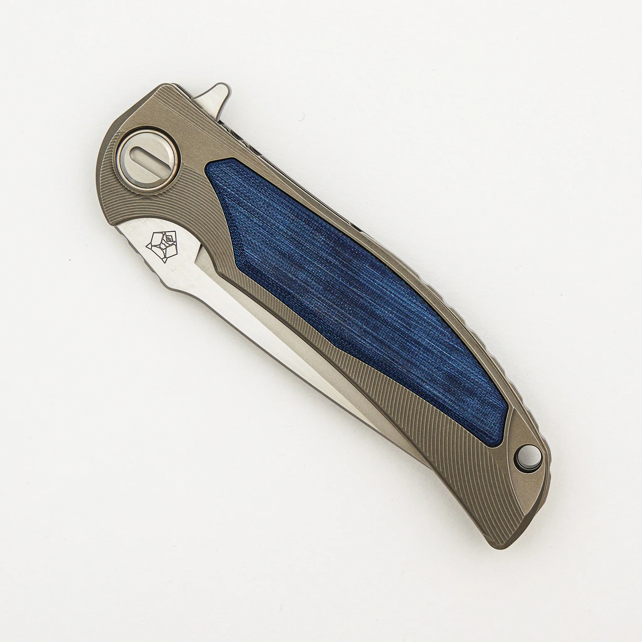 Denim Overkill - S90V Blade - Titanium Handle W/ Jeans Micarta Inlays - SRRBS (RJ Martin Design) - Image 3