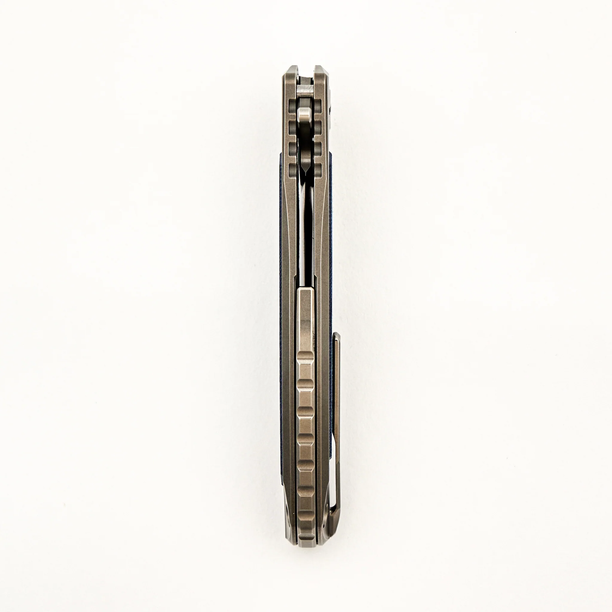 Denim Overkill - S90V Blade - Titanium Handle W/ Jeans Micarta Inlays - SRRBS (RJ Martin Design) - Image 7