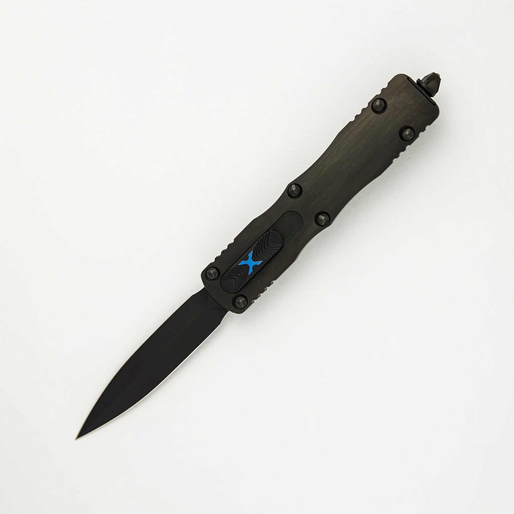 Marfione Custom Knives Dirac - D/E Blackwash Blade - Black Stainless Steel Handle