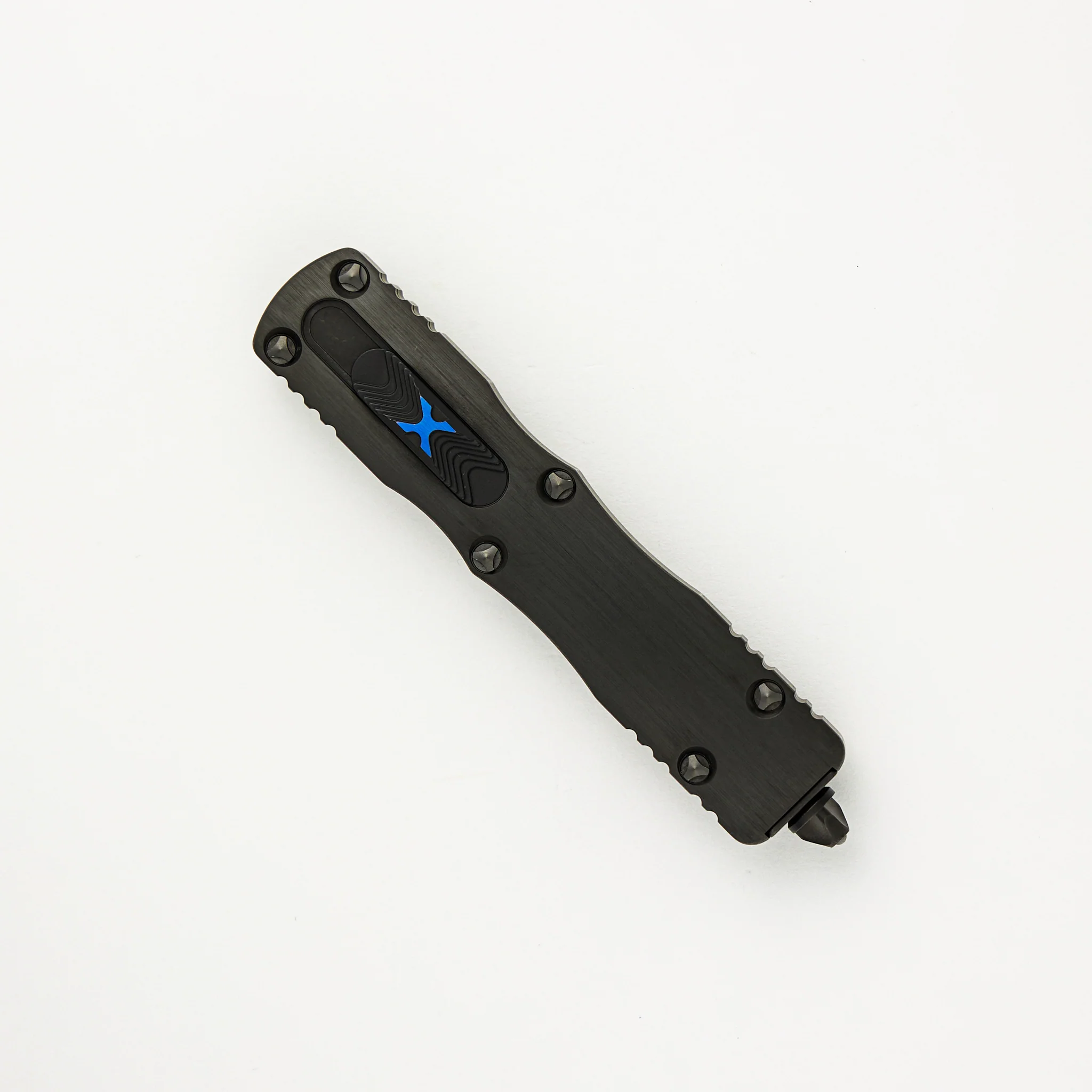 Marfione Custom Knives Dirac - D/E Blackwash Blade - Black Stainless Steel Handle - Image 3