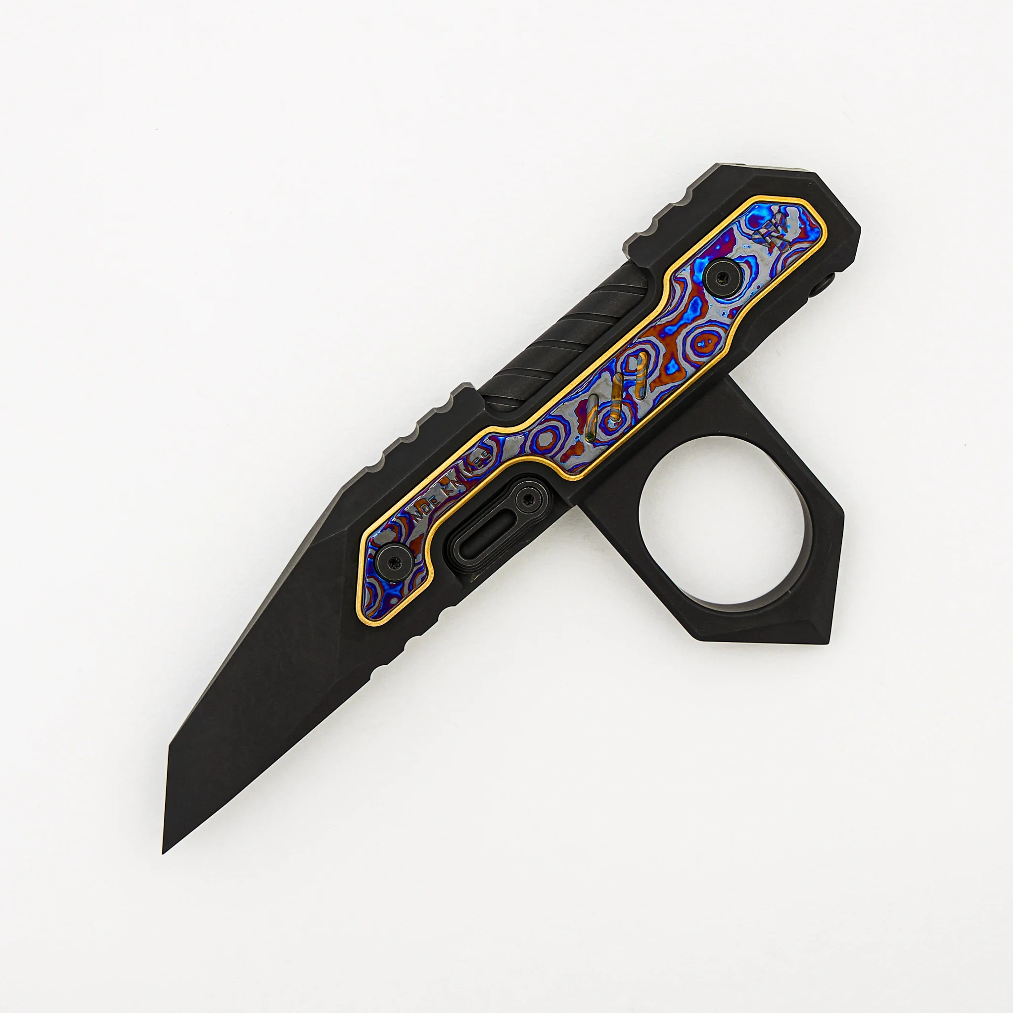 E-002-02 - Black/Bronze Anodized Titanium/Black Timascus Handle