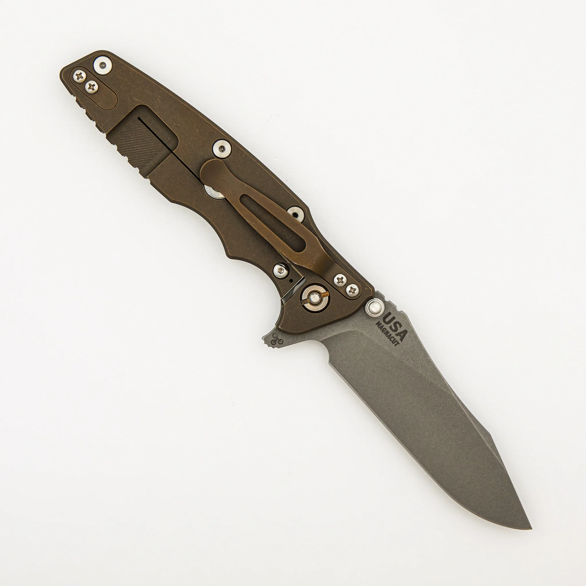 Eklipse 3.5" - MagnaCut Skinny Slicer - Hollow Grind - Tri-Way - Battle Bronze - Black G10 - Image 2