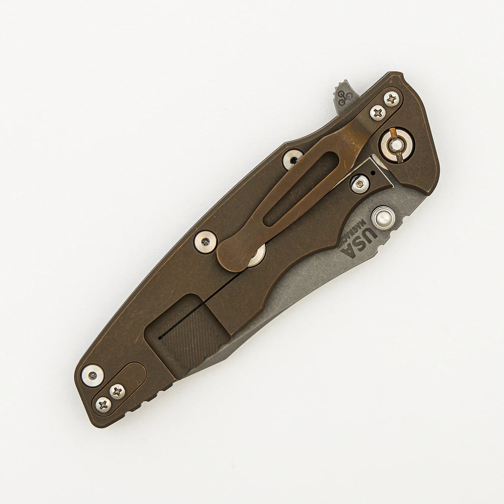 Eklipse 3.5" - MagnaCut Skinny Slicer - Hollow Grind - Tri-Way - Battle Bronze - Black G10 - Image 4