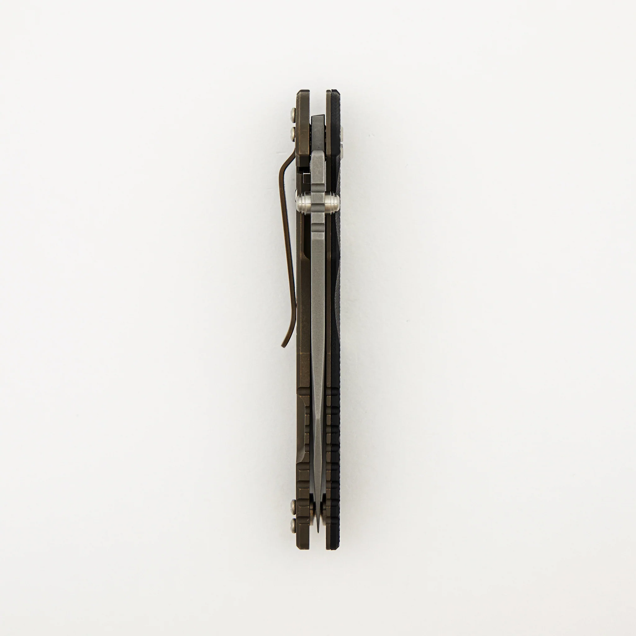 Eklipse 3.5" - MagnaCut Skinny Slicer - Hollow Grind - Tri-Way - Battle Bronze - Black G10 - Image 5