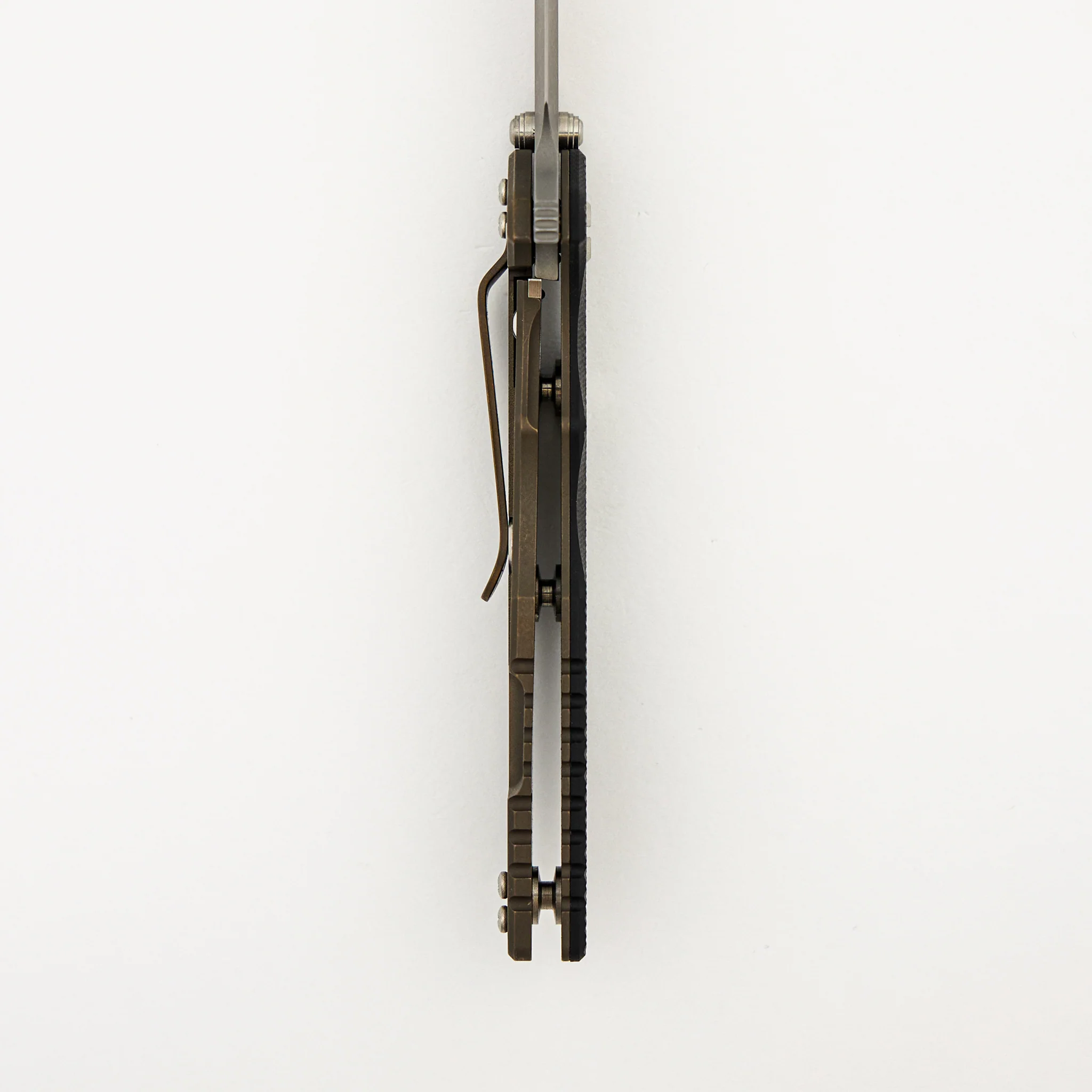 Eklipse 3.5" - MagnaCut Skinny Slicer - Hollow Grind - Tri-Way - Battle Bronze - Black G10 - Image 6