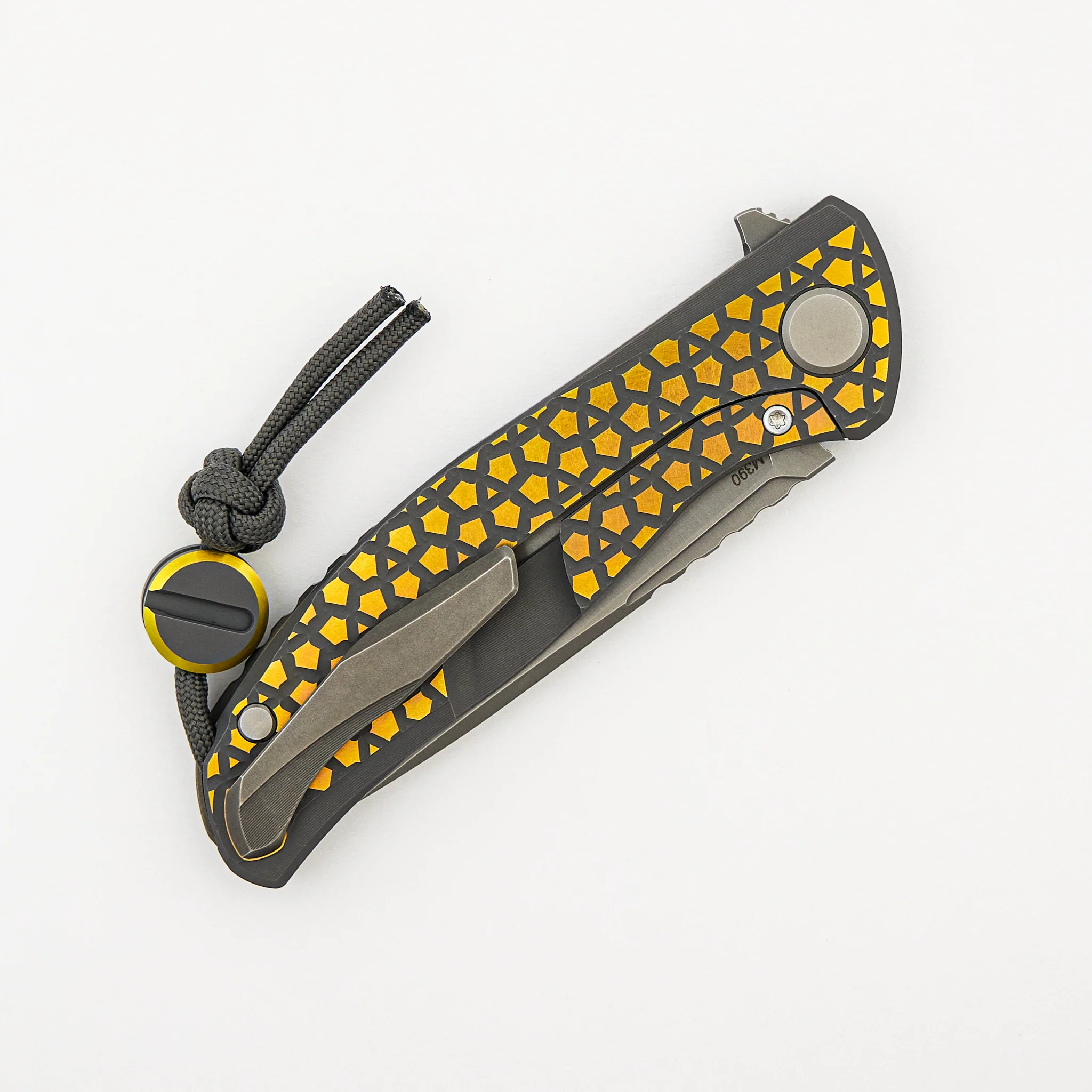 F95 Bear Pattern - 2025 Blade Show Exclusive - Grey/Yellow Ano Titanium Handle - M390 Blade - MRBS - Completed - Image 4