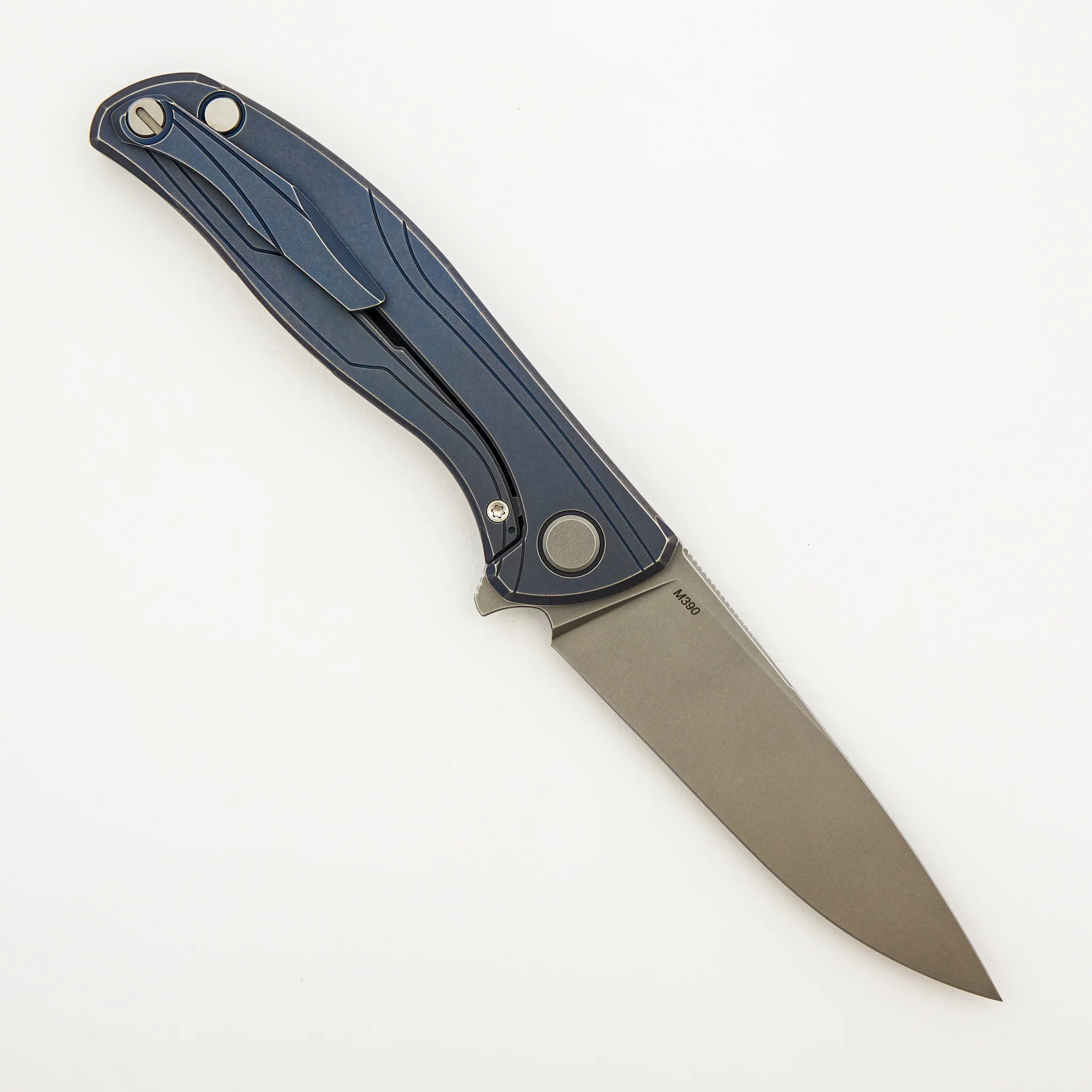 F95 Nudist β M390 Blade - Blue Titanium Handle - MRBS - Image 2