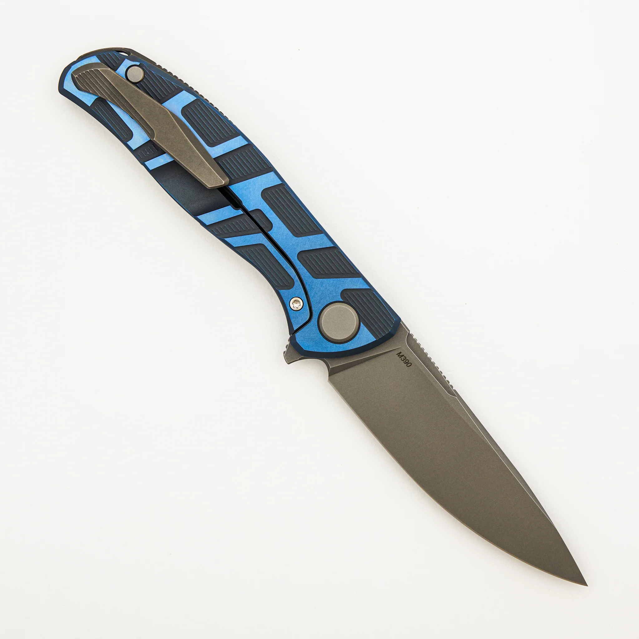 F95 T Pattern Gen. 4 - Blue Titanium Handle - M390 Blade - MRBS - Image 2