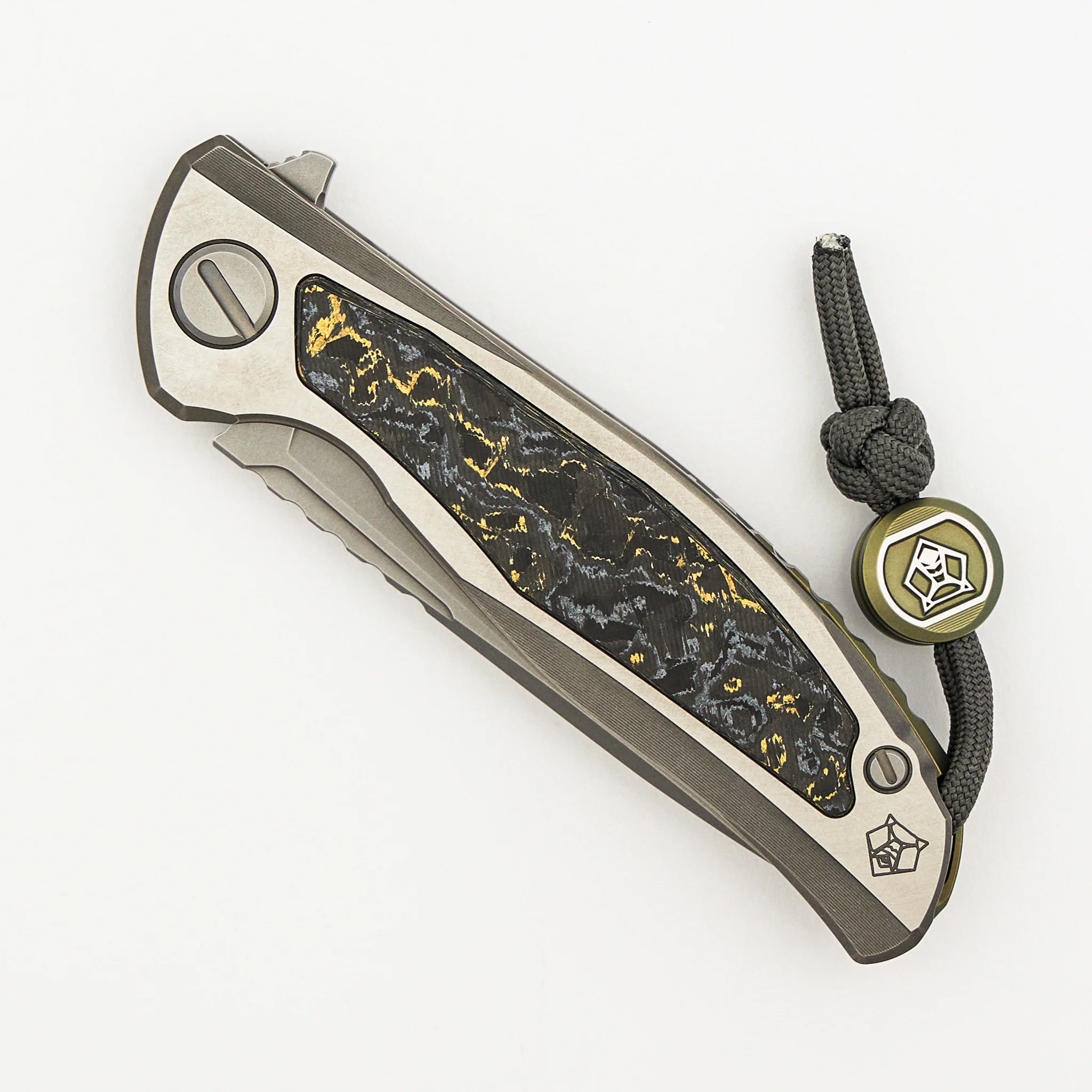 F95NL Gen. 5 - Blade Show Exclusive 2024 - M390 Blade - Titanium Handle - Golden Spark TechnoCarbo Inlays - MRBS - Image 3