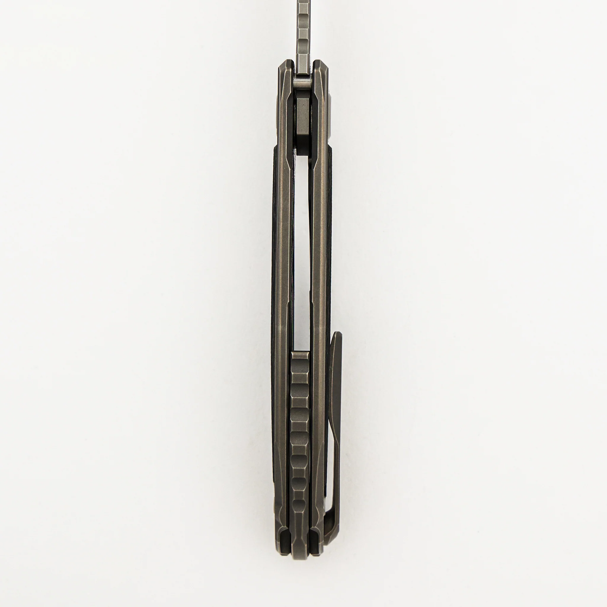 F95NL Gen. 5 - M390 Blade - Titanium Handle - Olive TechnoCarbo Inlays - MRBS - Image 7
